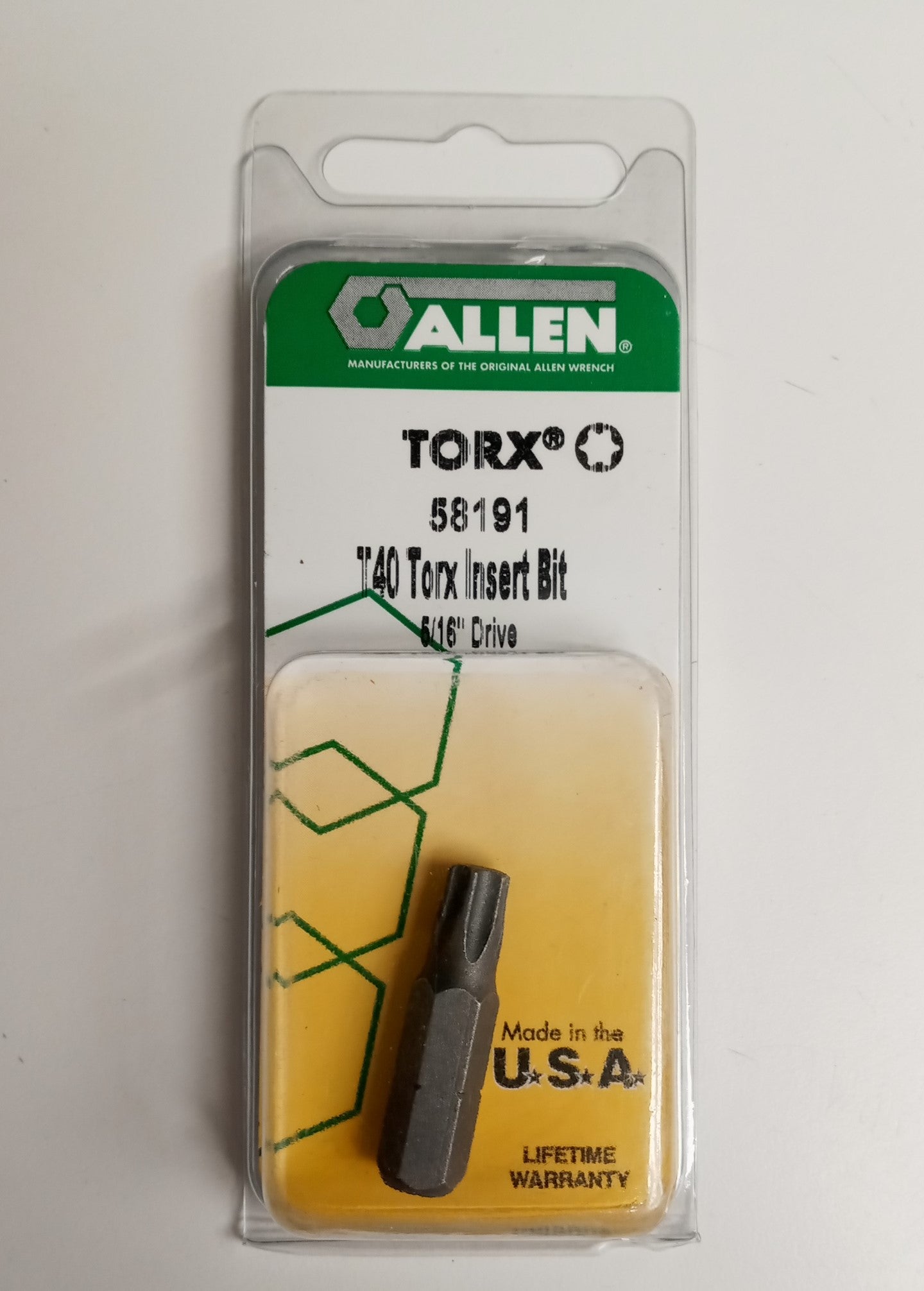 Allen 58191 T40 5/16" Drive Torx Insert Bit USA