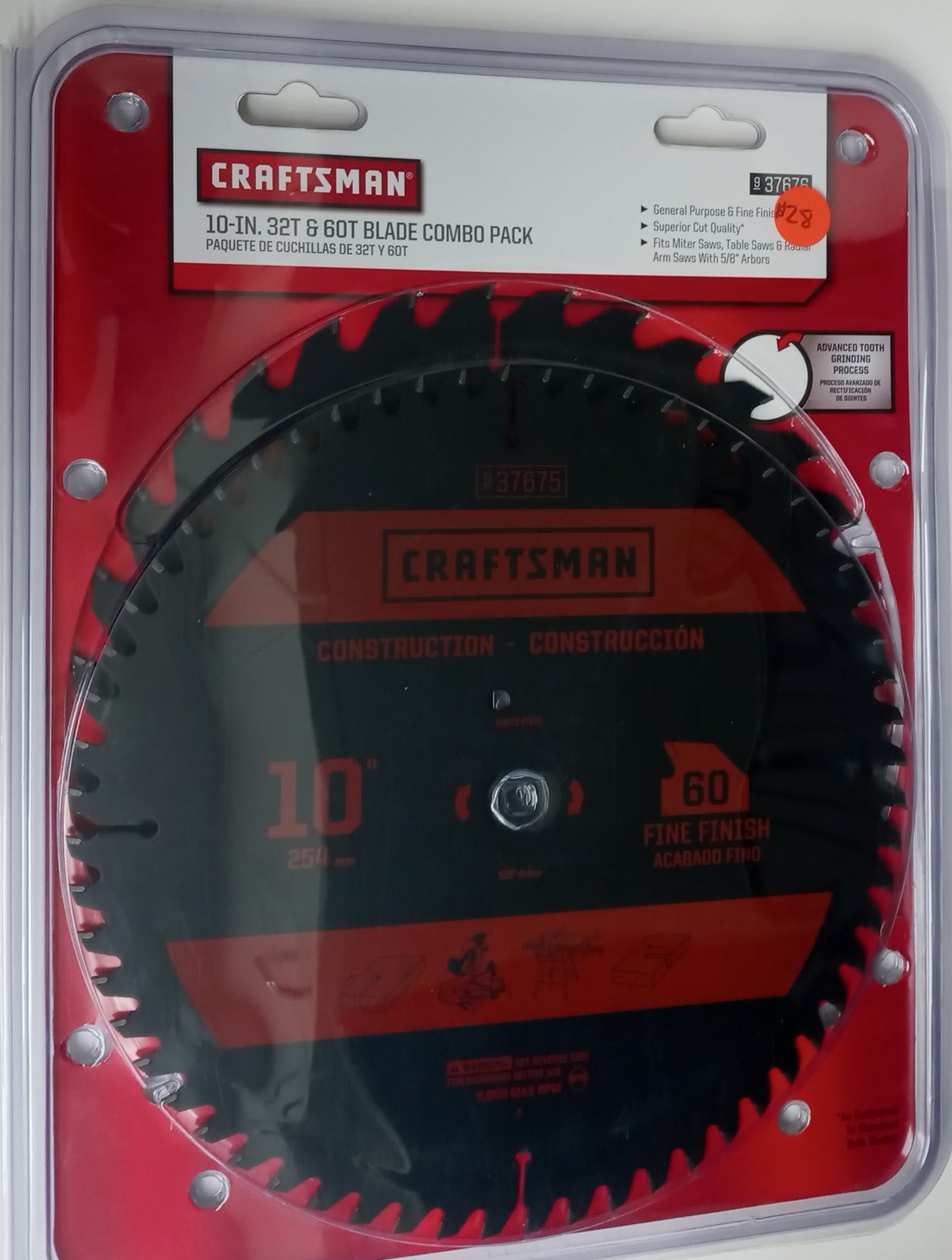 Craftsman 37676 10" x 32 Tooth & 60 Tooth Carbide Saw Blades