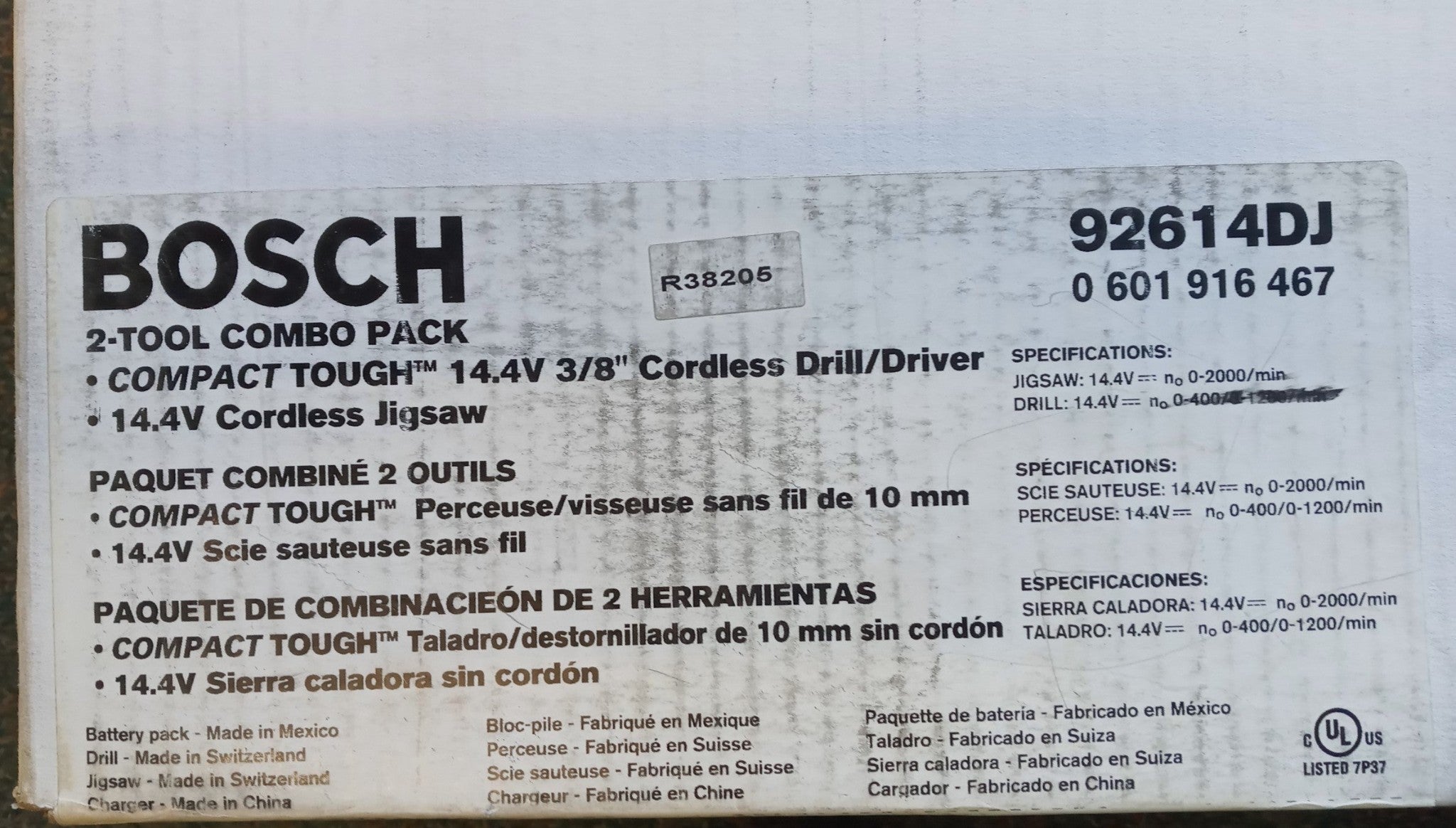 Bosch 92614DJ Combo Pack 14.4V 3/8" Cordless Driver & 14.4V Cordless Jigsaw