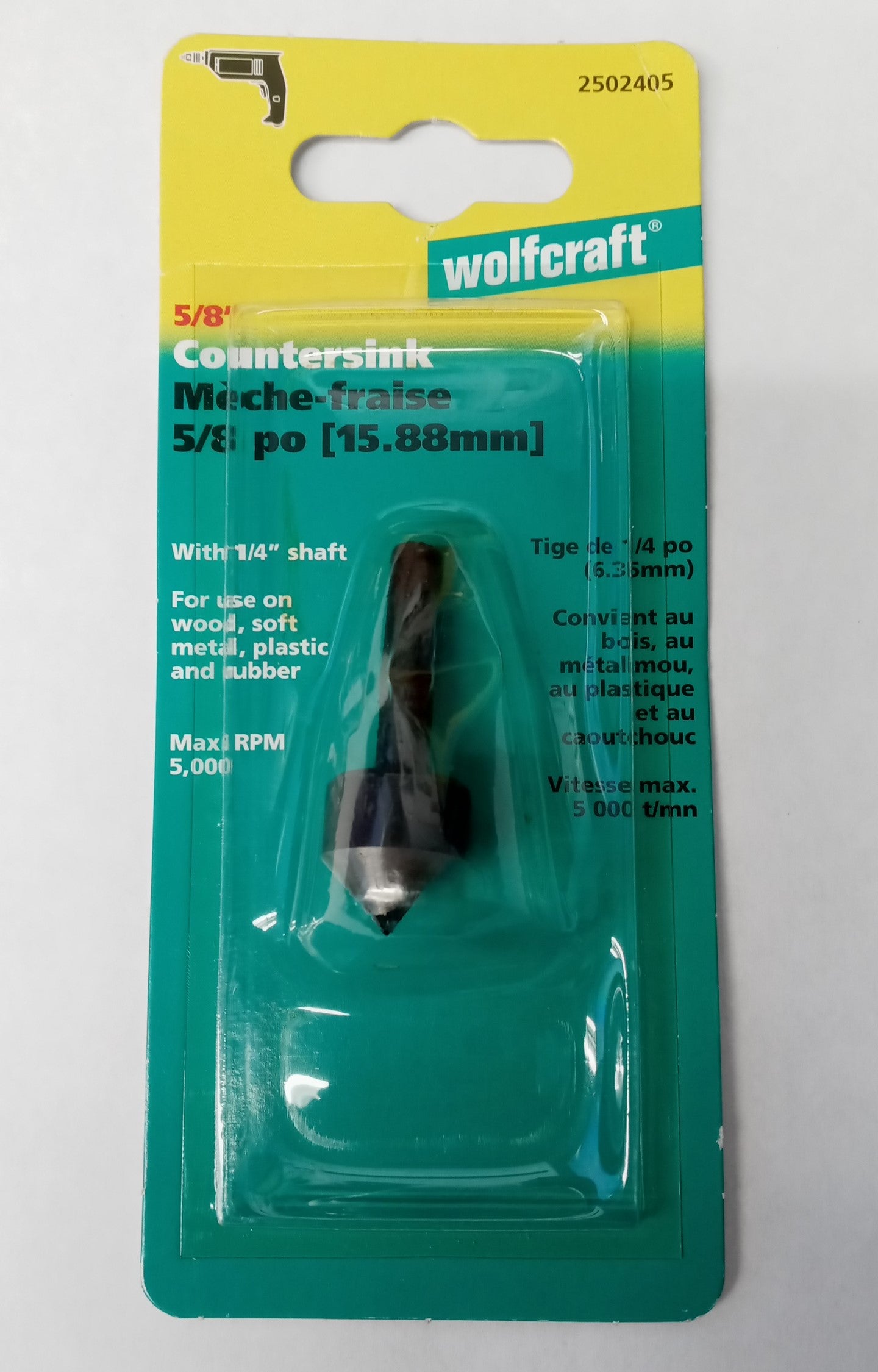 Wolfcraft 2502 5/8" Countersink Made in Germany