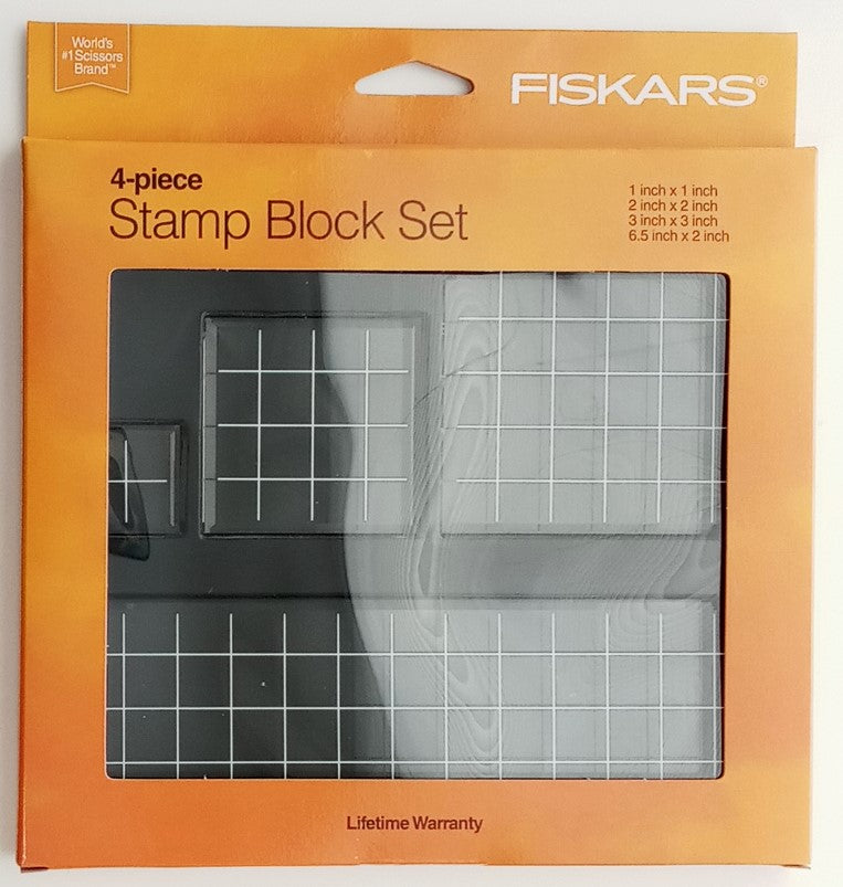 Fiskars 01-000068J Clear Stamp Block Set, 4 Piece