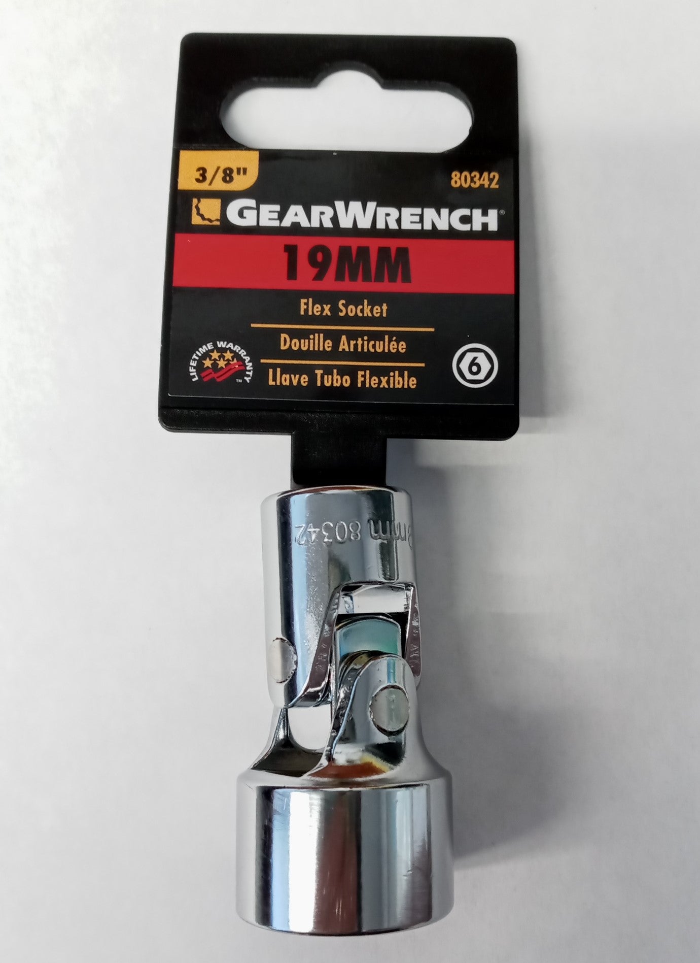 GEARWRENCH 80342 3/8" Drive Metric Flex Socket 19mm, 6 Point