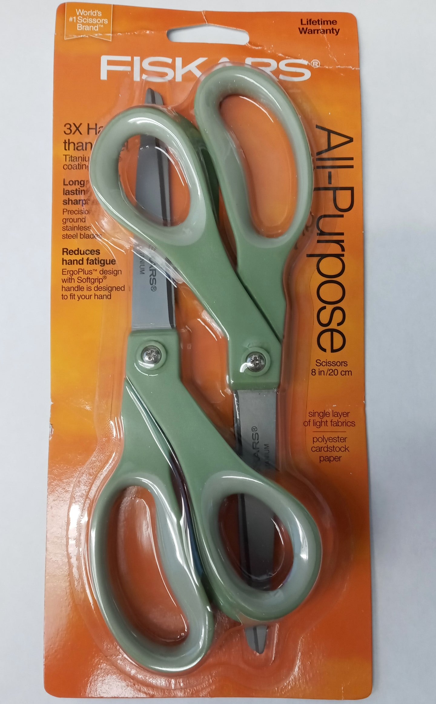 Fiskars 142600-1003 2pc 8" Titanium Blade Coating Scissors (assorted colors)