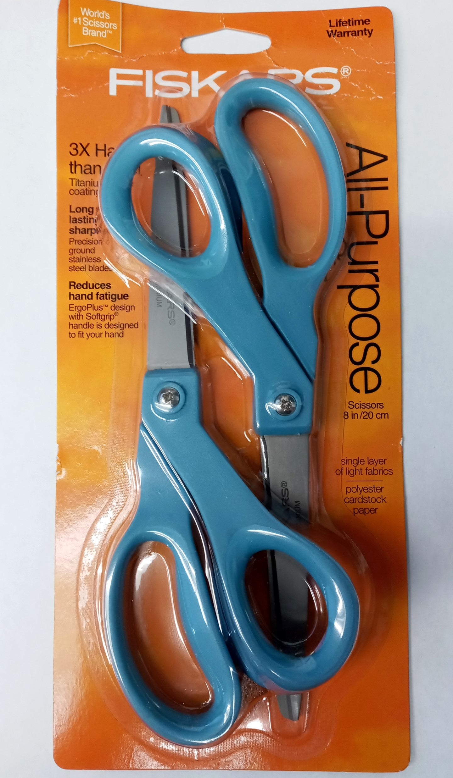 Fiskars 142600-1003 2pc 8" Titanium Blade Coating Scissors (assorted colors)