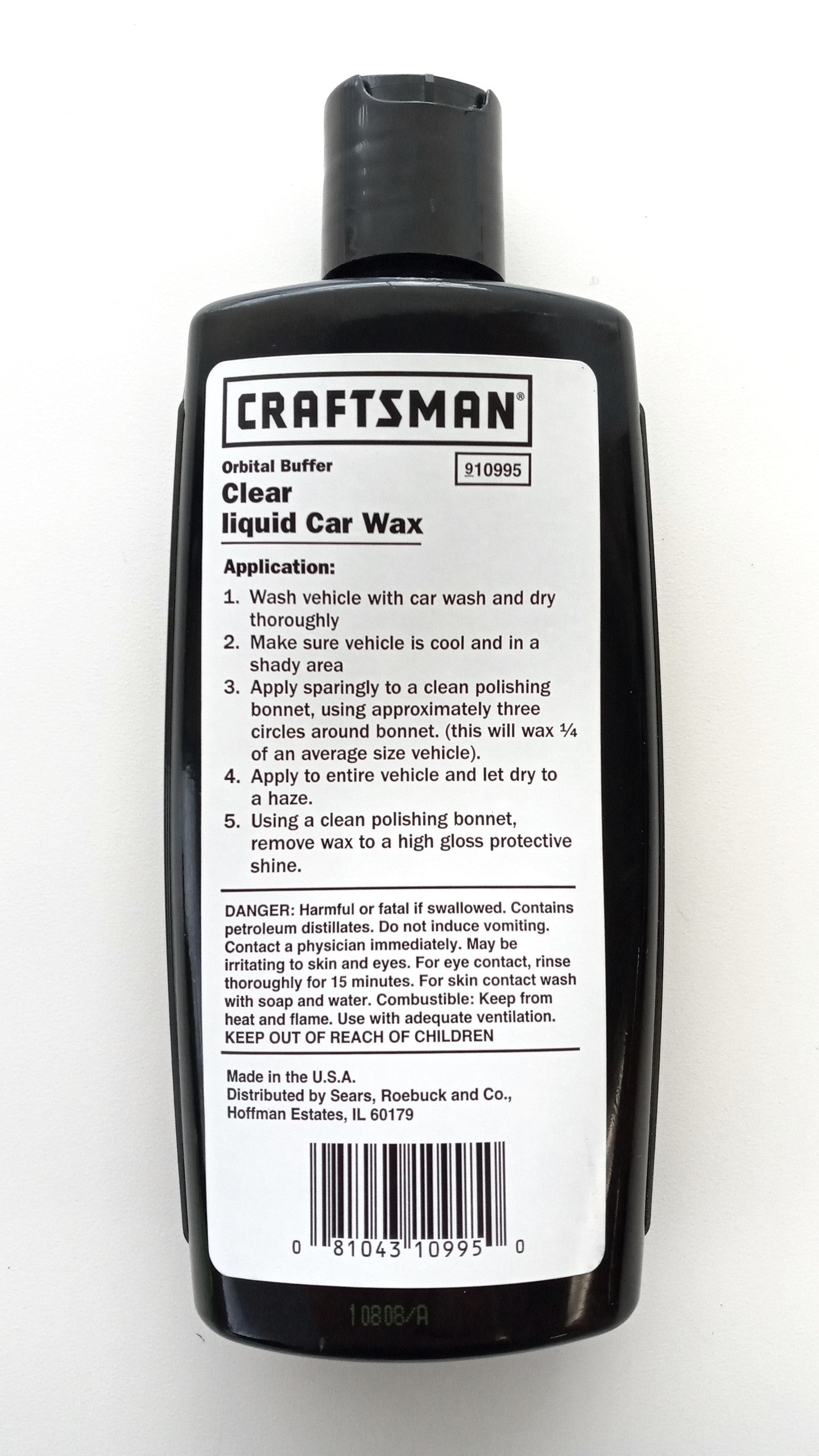 Craftsman 10995 High Quality Clear Liquid Car Wax USA **OLD STOCK**