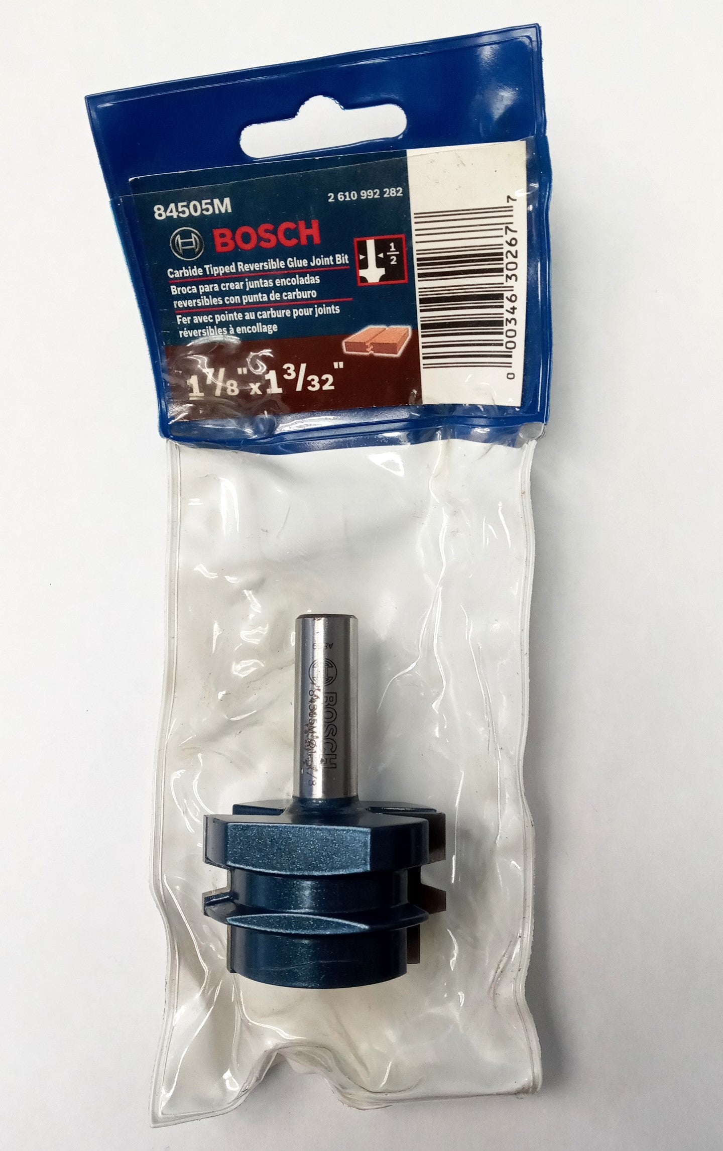 BOSCH 84505M 1-7/8"x1-3/32" Carbide Reversible Glue Joint Router Bit (see desc.)