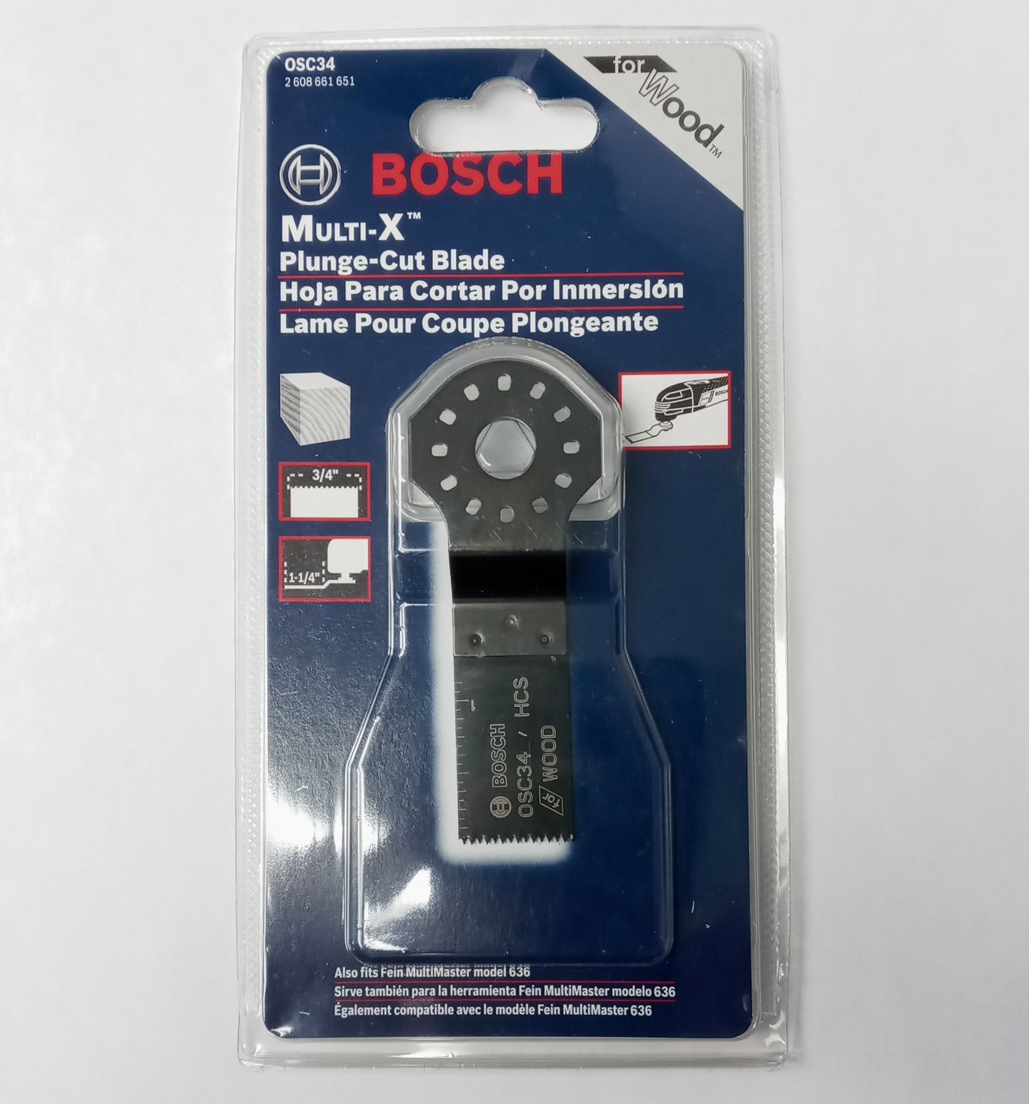 BOSCH OSC34 3/4 In. Bi-Metal Multi-Tool Carbide Tooth Plunge Cut Blade