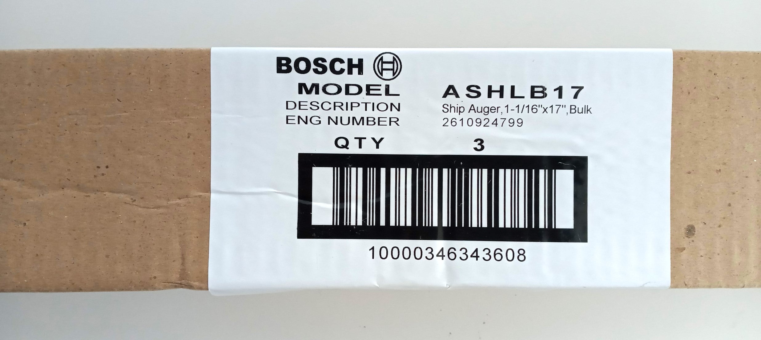 Bosch 1-1/16" x 17" Ship Auger Bit ASHLB17