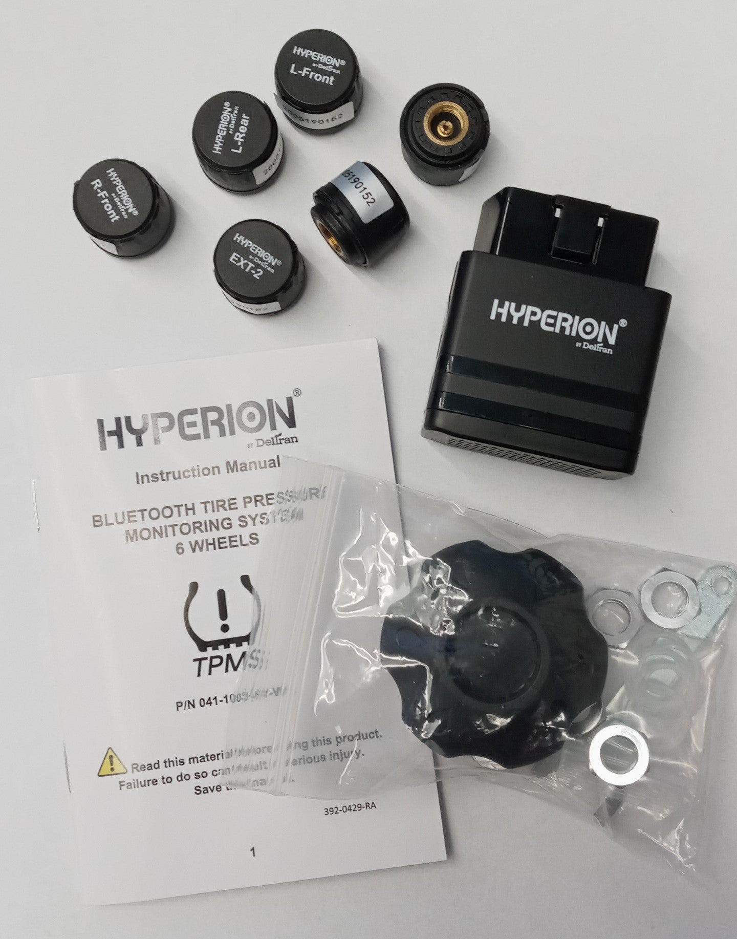 Hyperion 041-1003-HY-WH Wireless Tire Pressure Monitoring System, 6 Sensors