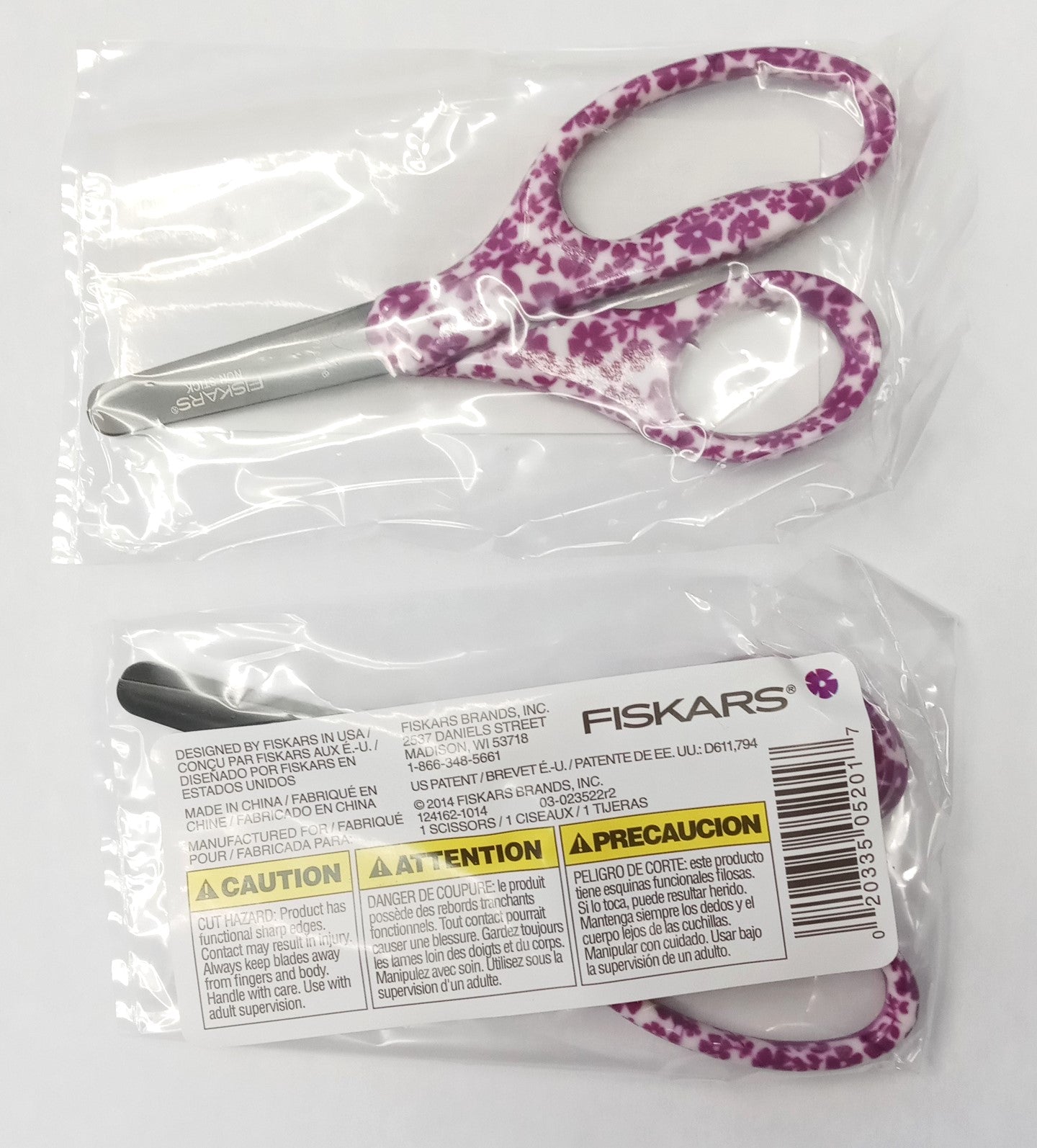 Fiskars 124162-1014 Kids 5" Heavy Duty Safety Cut Scissors Blunt Tip 2pc