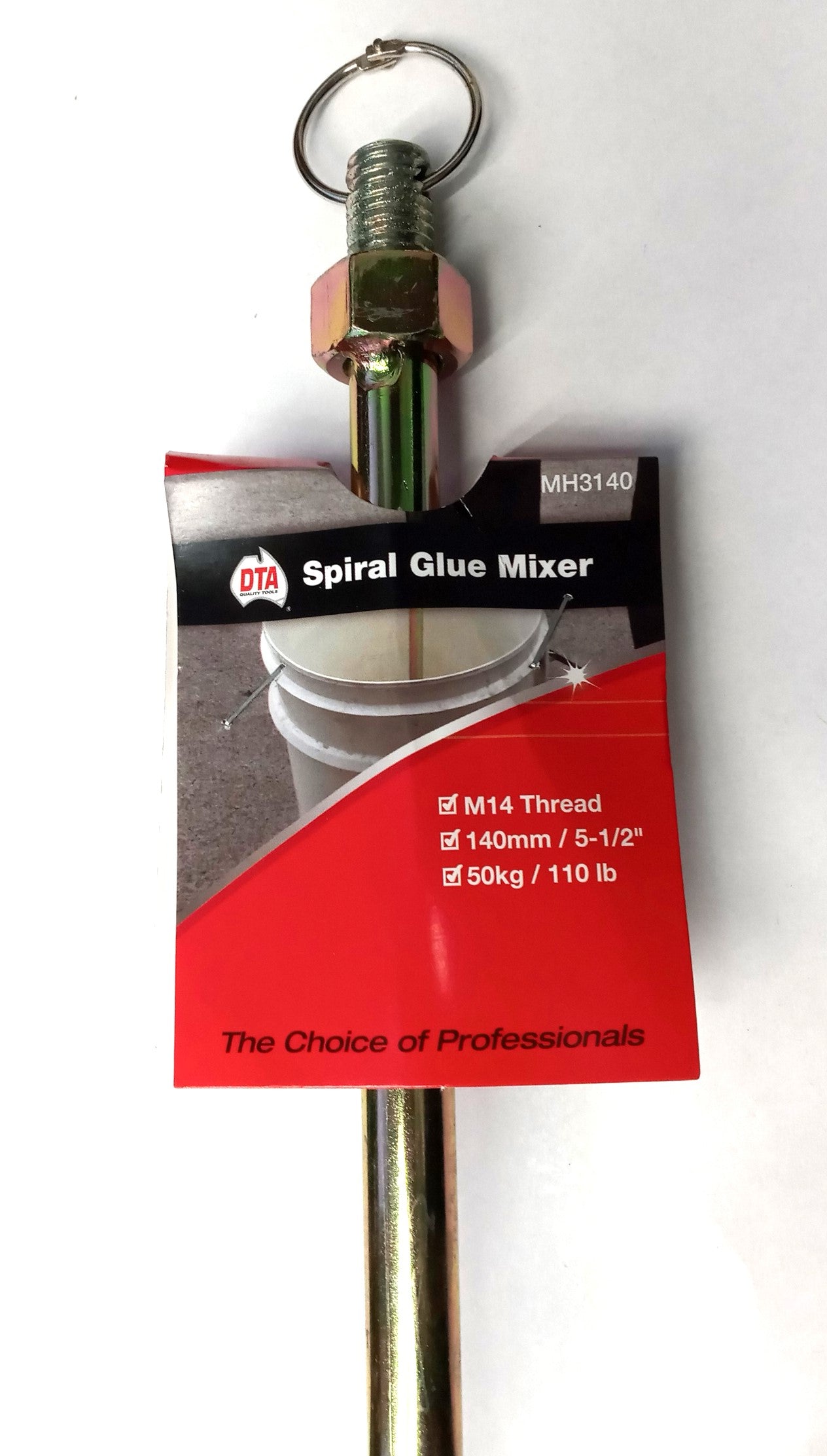 DTA MH3140 Spiral Glue Mixing Paddle 140mm