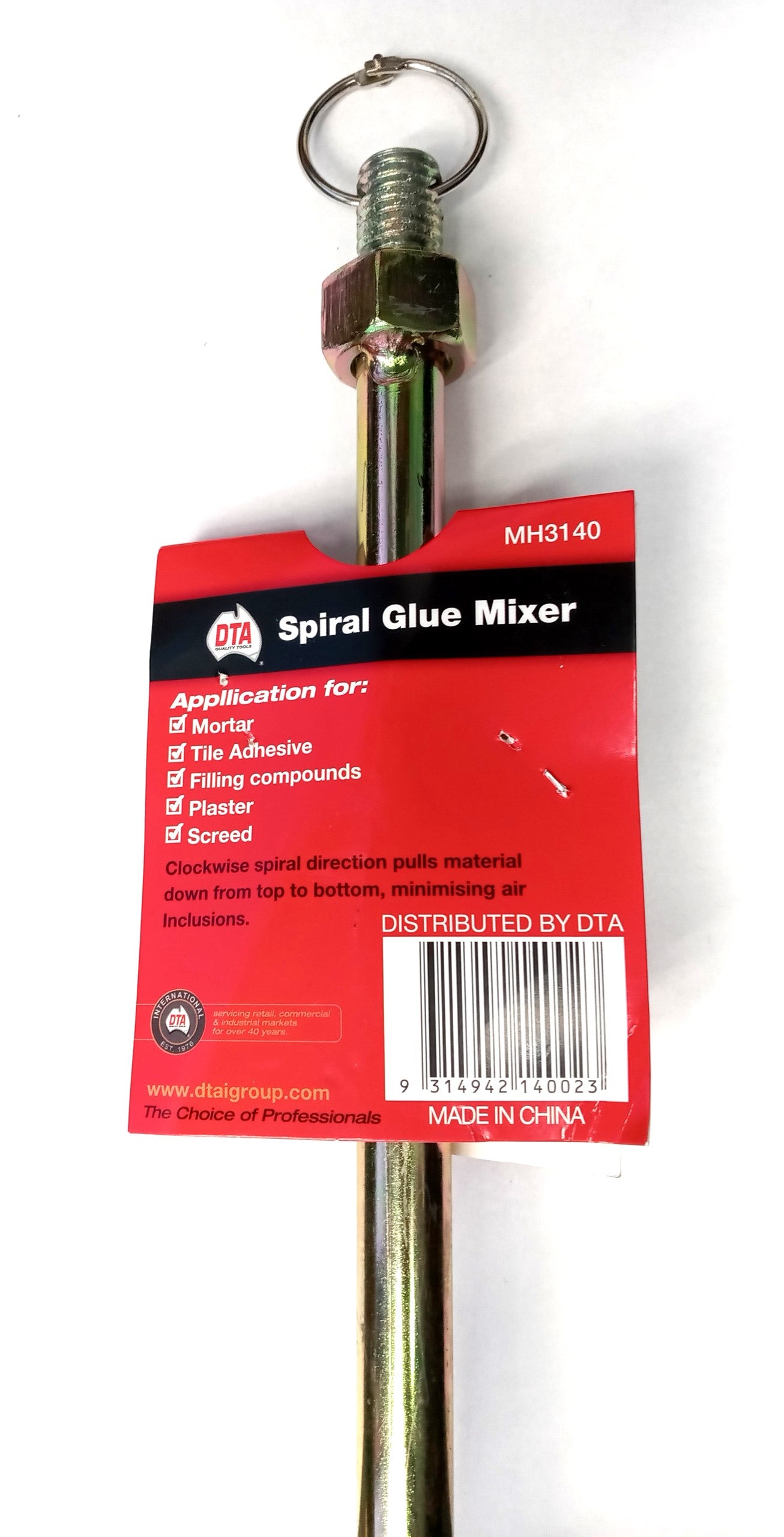 DTA MH3140 Spiral Glue Mixing Paddle 140mm