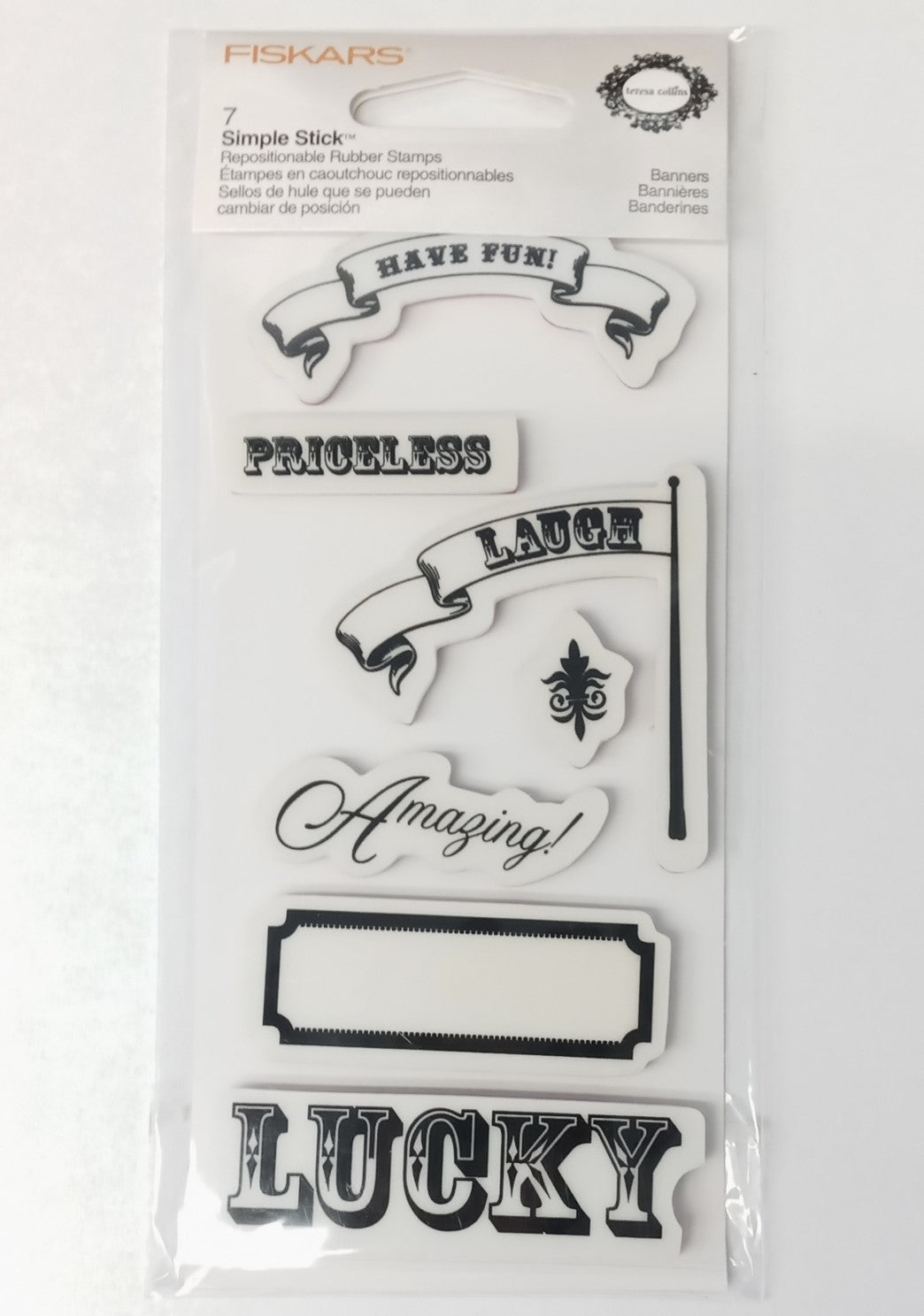 Fiskars 102990-1001 Teresa Collins Simple Stick Rubber Stamps Banners