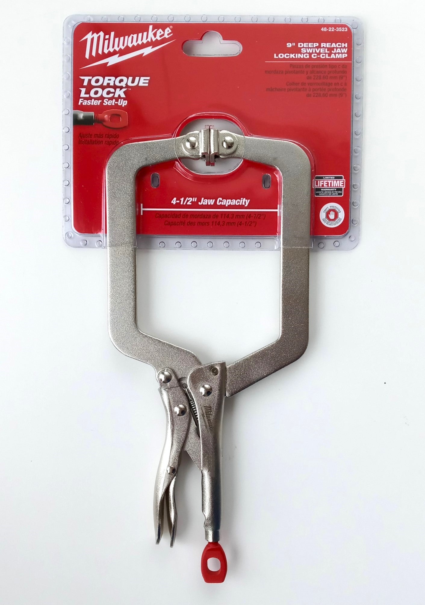 Milwaukee 48-22-3523 9 in. Deep Reach Swivel Locking C-Clamp