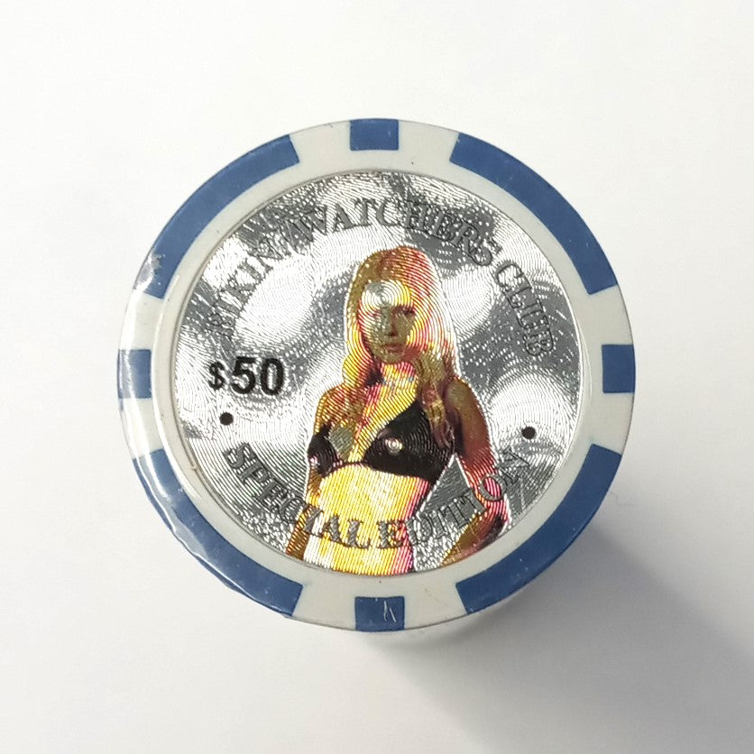 XD-24 Blue $50 Bikini Watchers Club Special Edition Poker Chips 50pcs