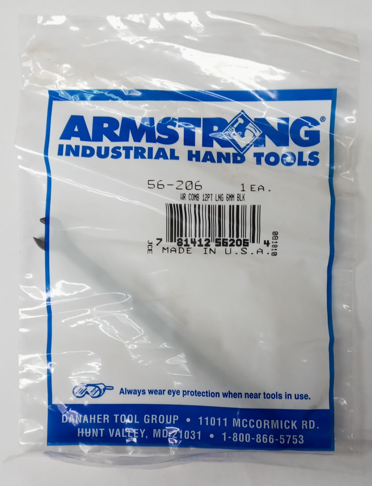 Armstrong 56-206 6mm Combination Wrench Black 12pt. USA