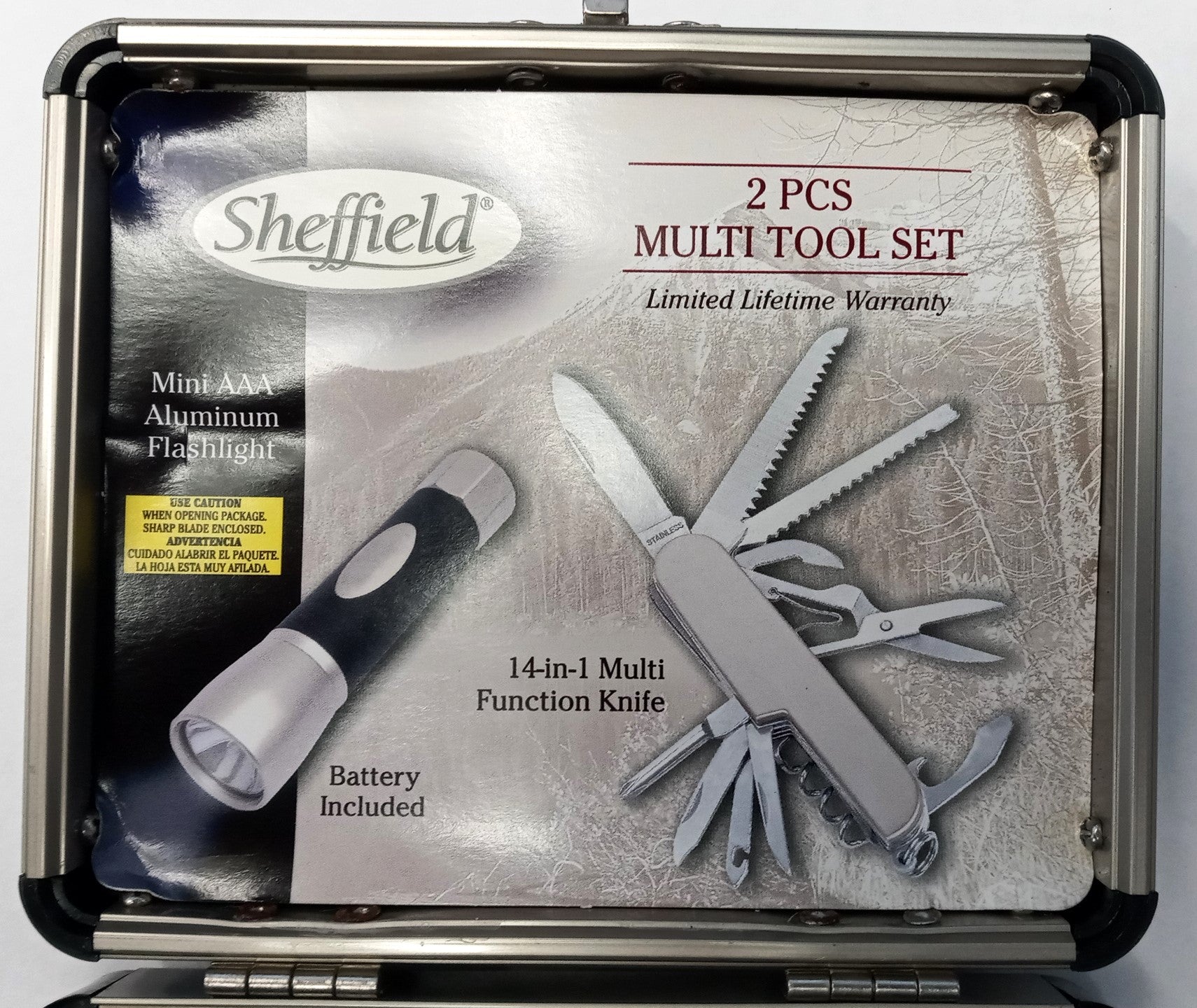 Sheffield 2753W Multi Tool & Mini Flashlight Set