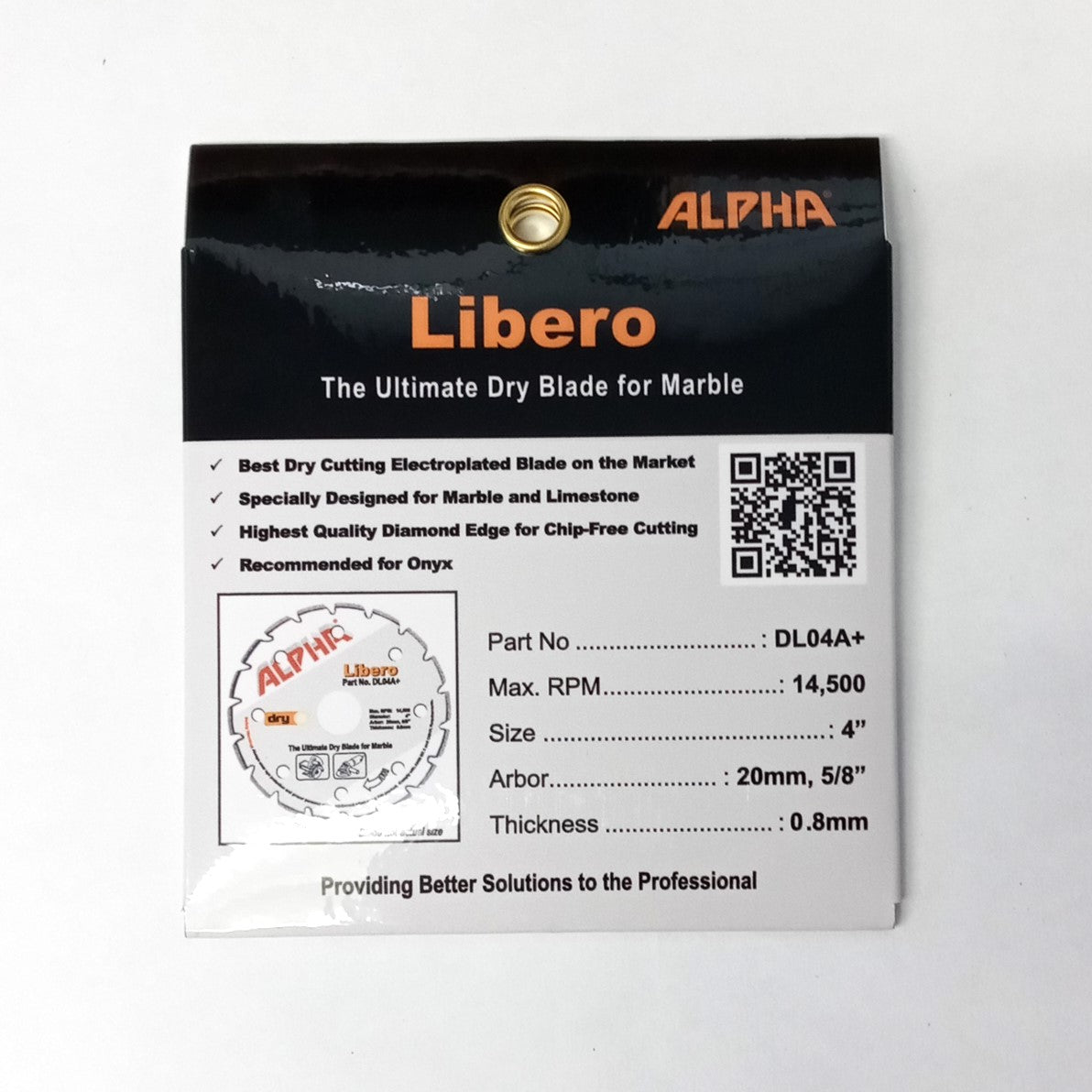 Alpha DL04A Plus 4" Dry Cutting Libero Diamond Blade For Marble Japan