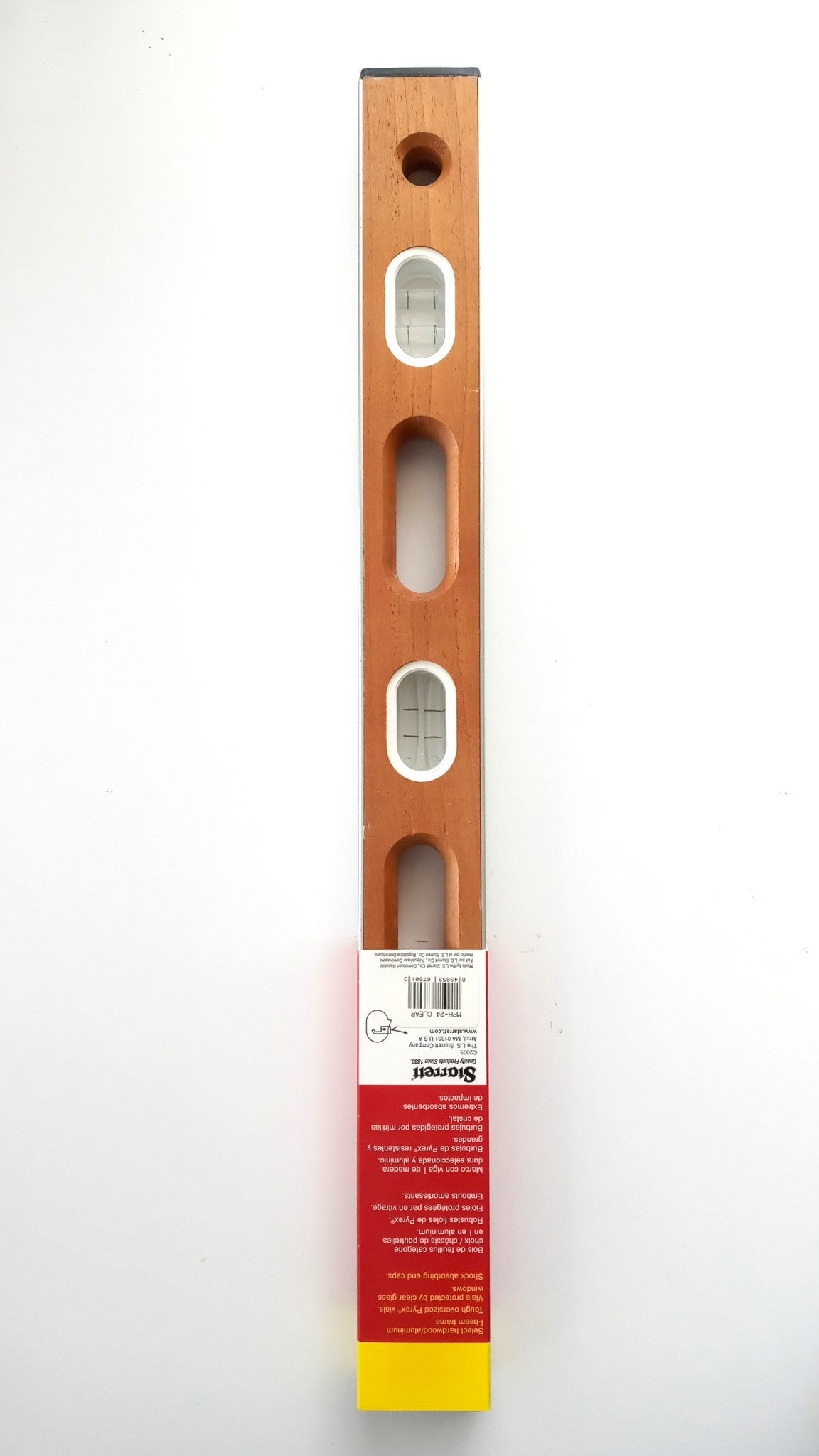 Starrett MPH-24 24" Hardwood Level with Clear Vials