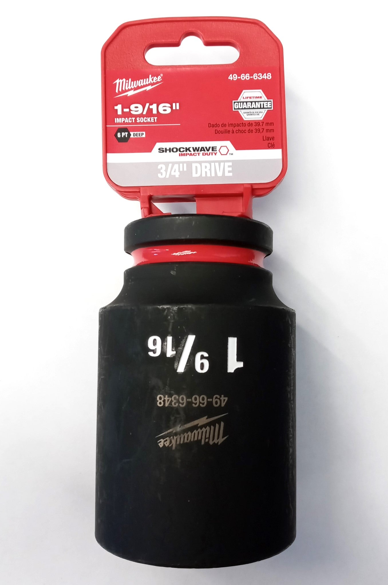 Milwaukee Tool 49-66-6348 3/4" Drive 1-9/16" Deep Impact Socket, 6 pt