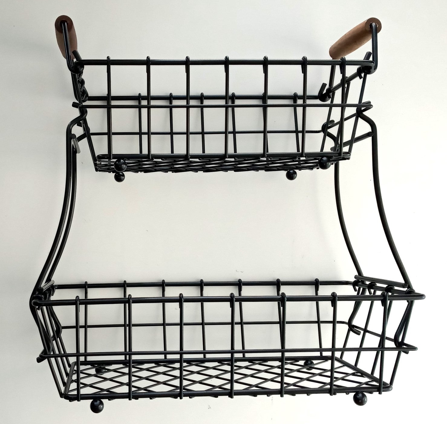 Sunny Point HL-BSKT-03 2-Tier Rectangle Countertop Fruit, Bread Wire Basket
