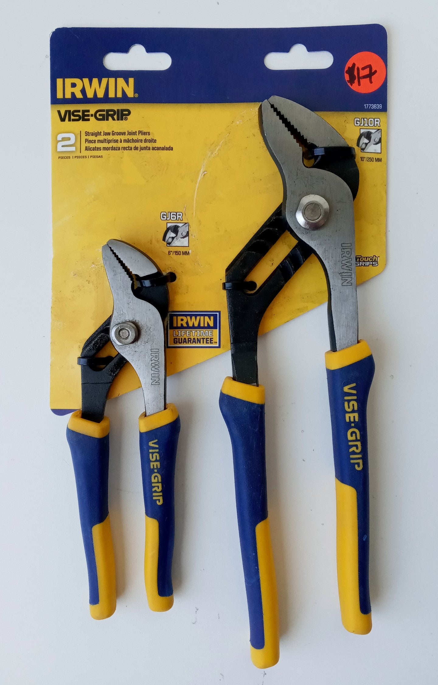 Irwin 1773639 Vise-Grip Straight Jaws Groove Joint Pliers 2pc Set 6" & 10"