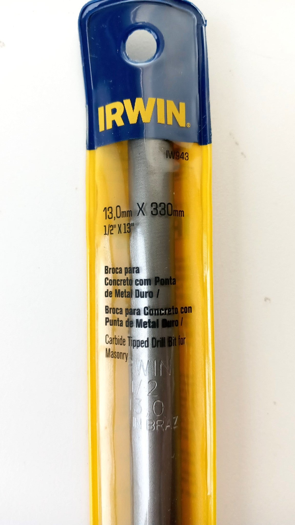 Irwin IW943 13mm 1/2" x 330mm Carbide Tipped Masonry Drill Bit