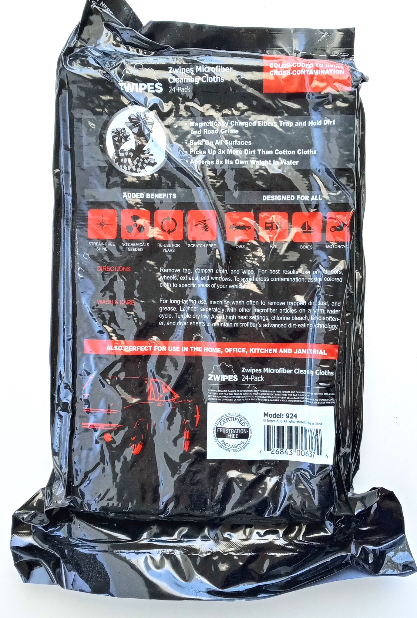 Zwipes 924 Multicolor Microfiber Cleaning Cloths