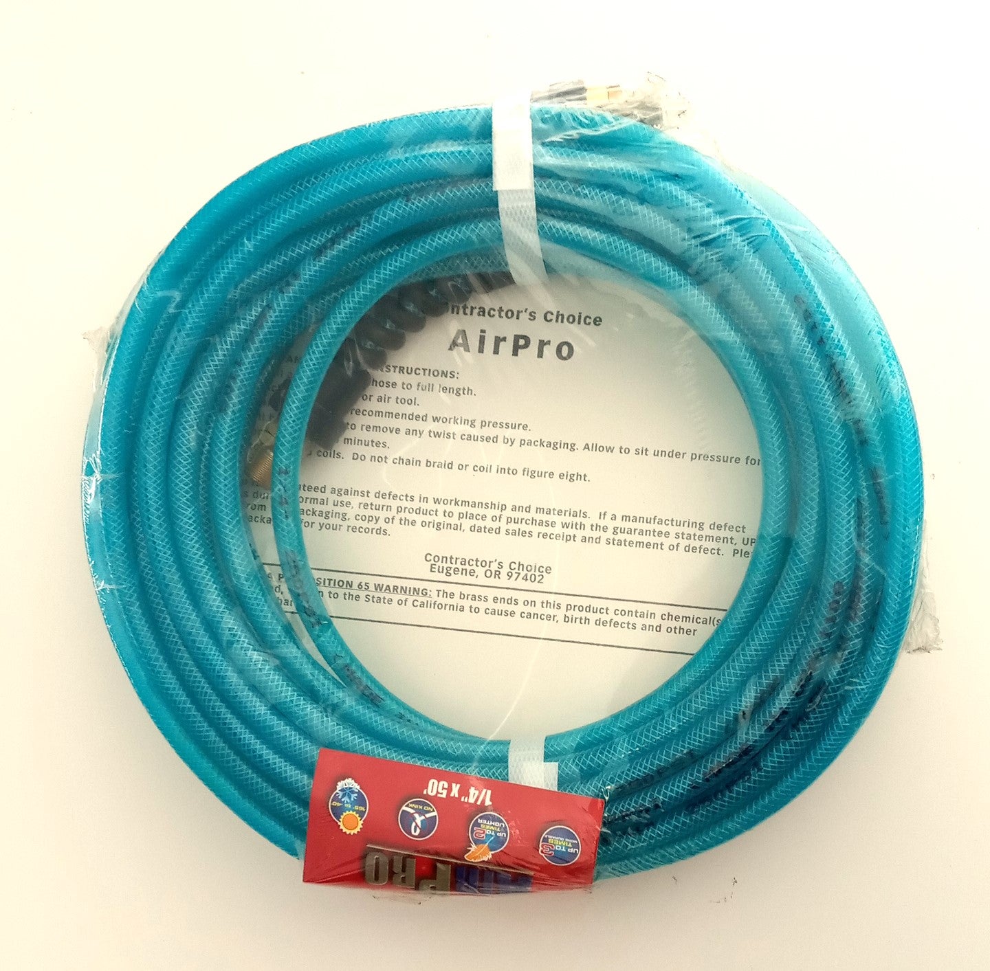 Contractors Choice Polyurethane Air Hose 1/4" x 50' USA