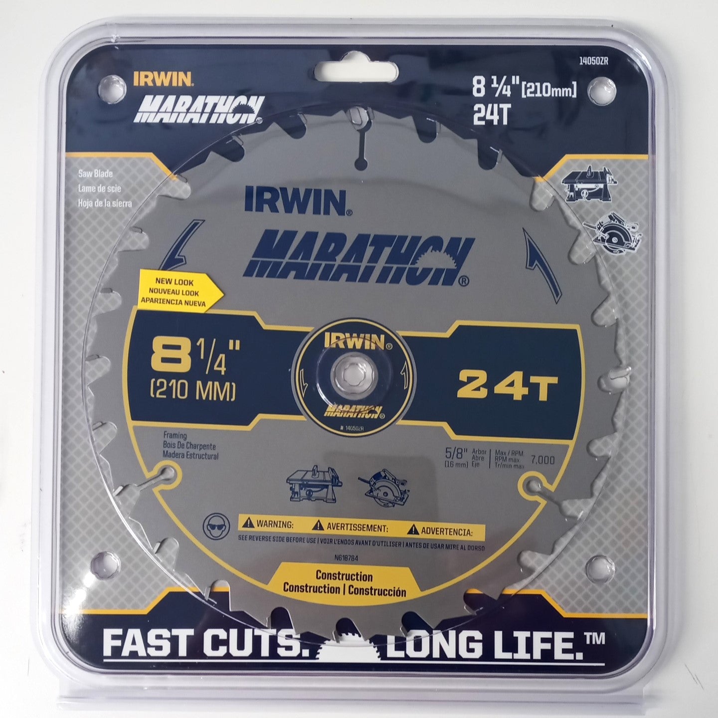 IRWIN MARATHON 14050ZR 8",  8-1/4" Saw Blade Carbide Tooth 5/8" Arbor