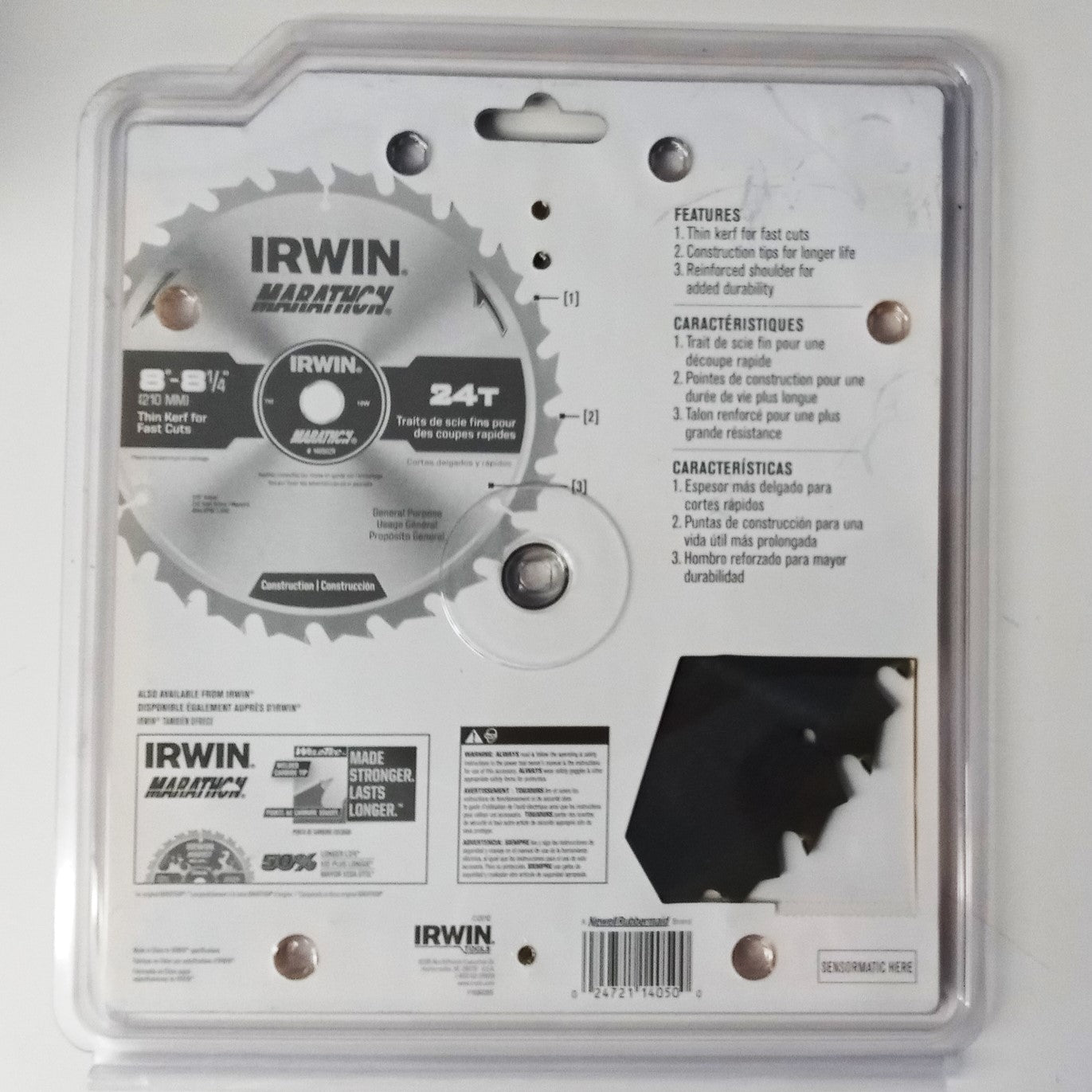 IRWIN MARATHON 14050ZR 8",  8-1/4" Saw Blade Carbide Tooth 5/8" Arbor
