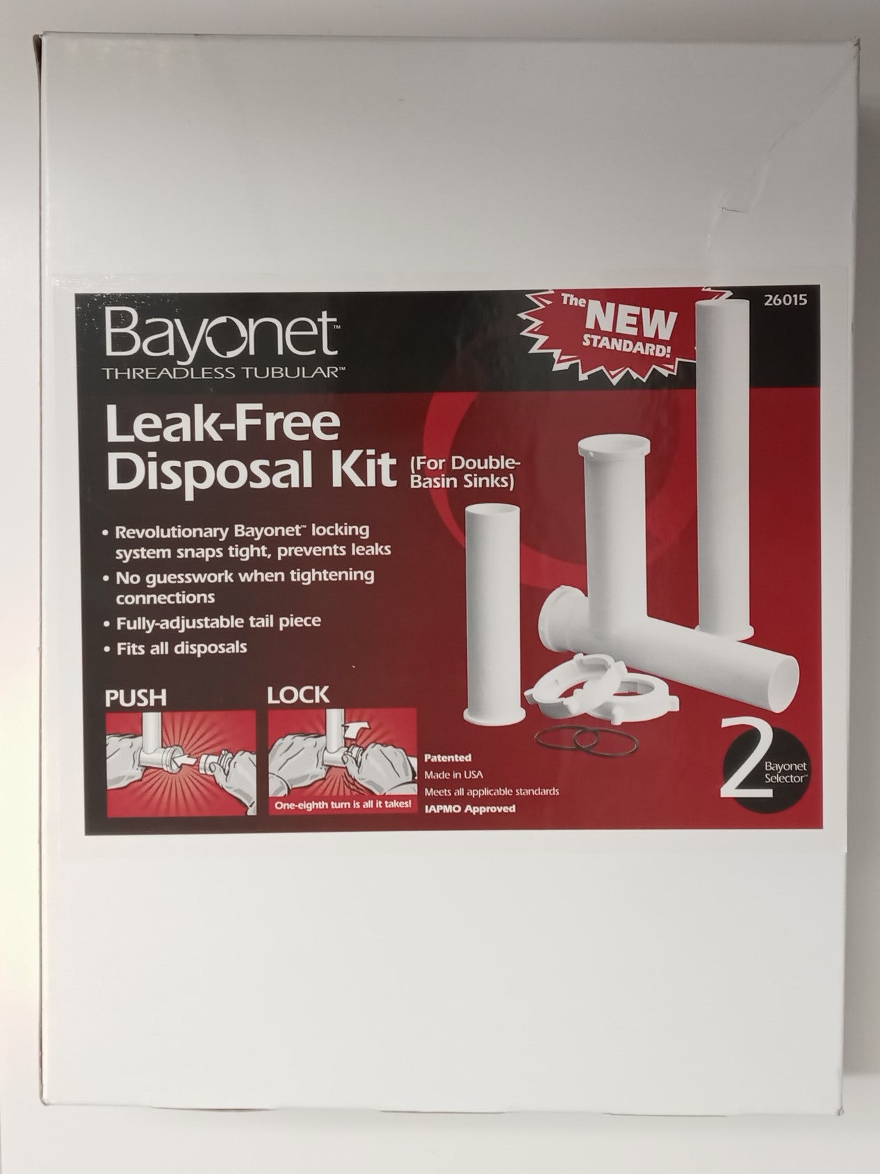 Bayonet 26015 Threadless Tubular Leak-Free Garbage Disposal Kit Made in USA