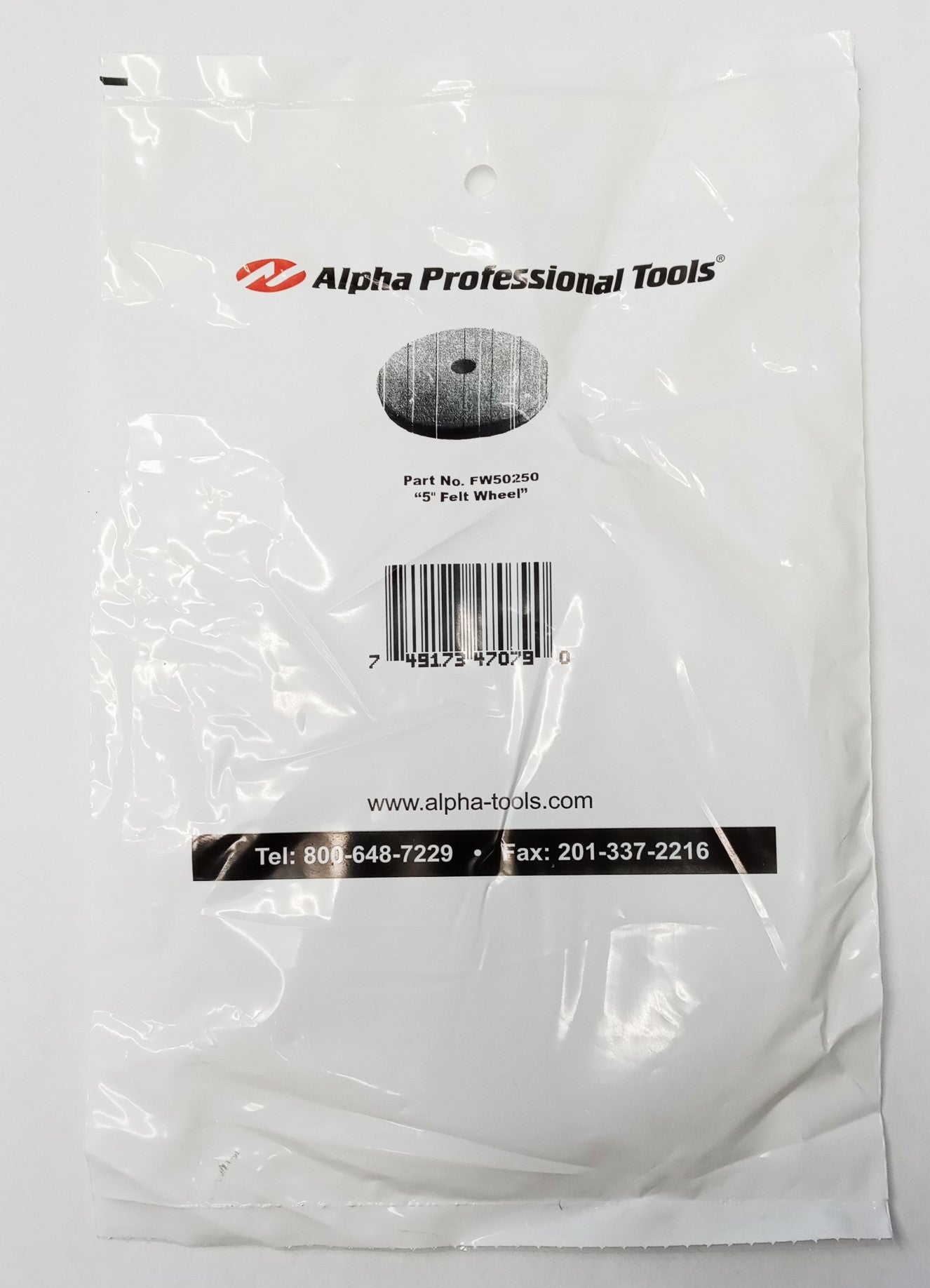 Alpha Professional Tools FW50250 Felt Wheel 5"