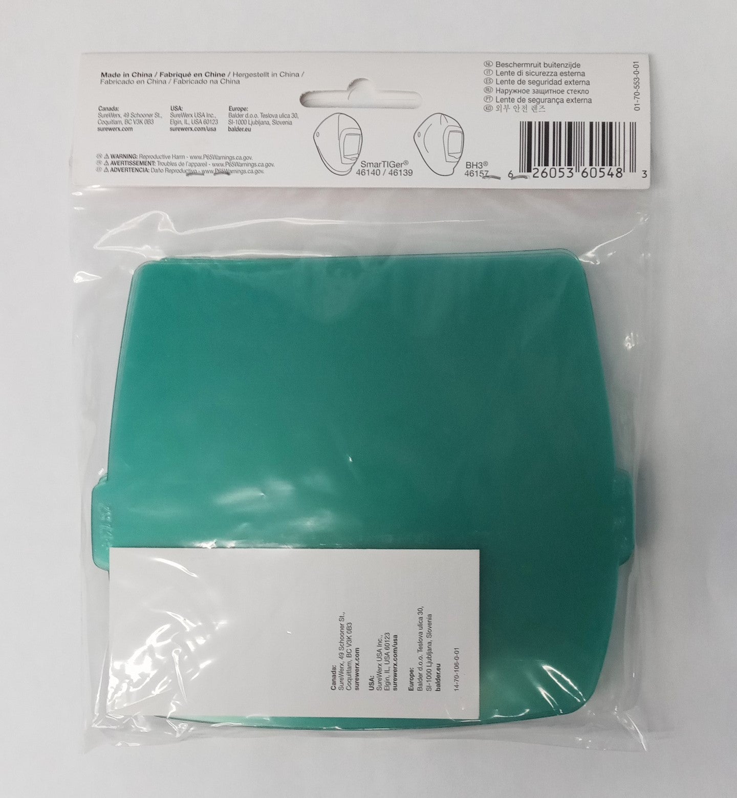 Jackson Safety 37247 SmarTIGer External Safety Plate, Polycarbonate, Clear 10pk