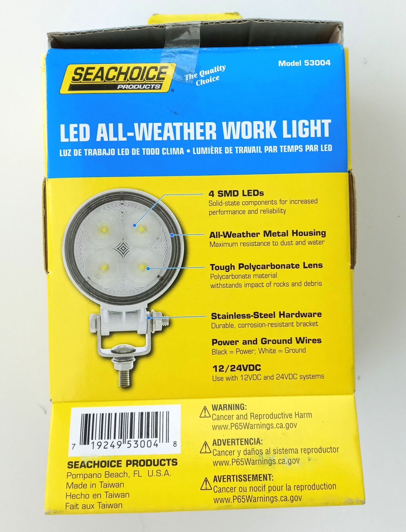 Seachoice TLL30FWSCH 4 Led Flood Beam Work Light White 53004