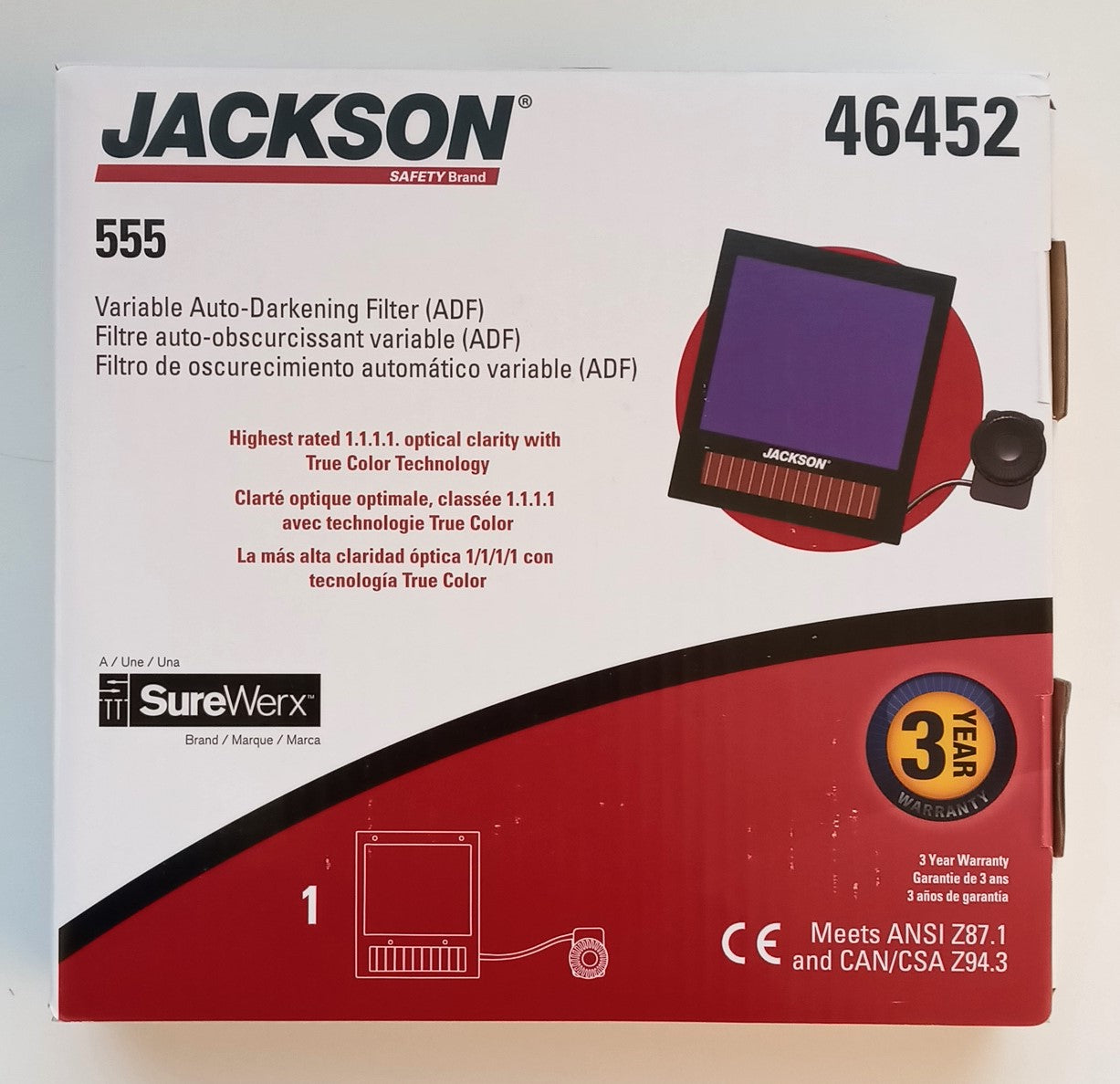 Jackson Safety 46452 TRANSLIGHT 555 Replacement Variable Auto-Darkening Filter