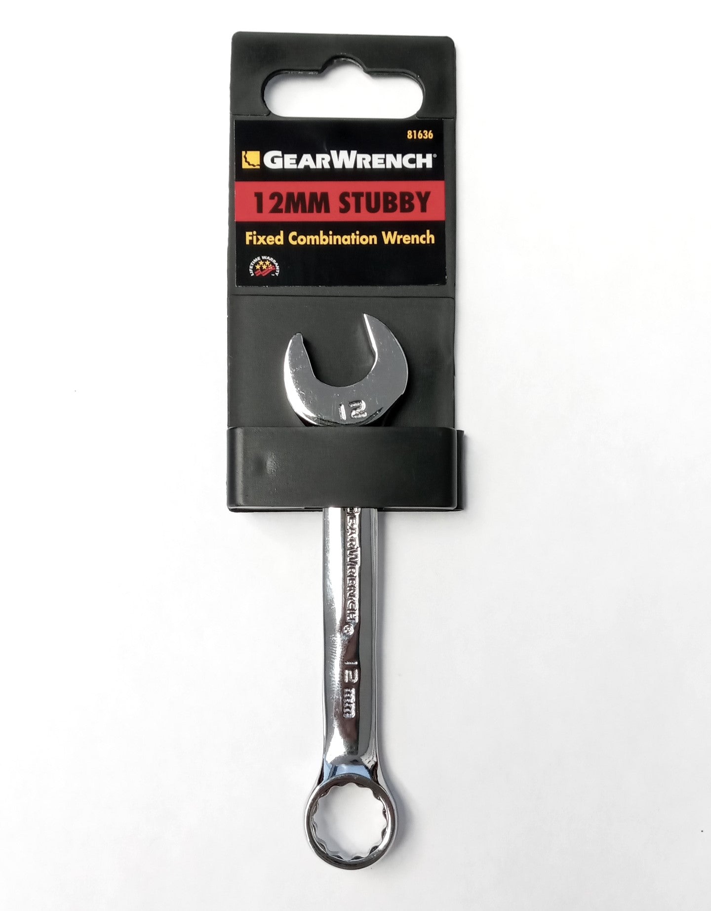 GearWrench 12 Mm 12-Punkt Stubby-Maulschlüssel – Kompakt, Schwarz, Für Enge Räume