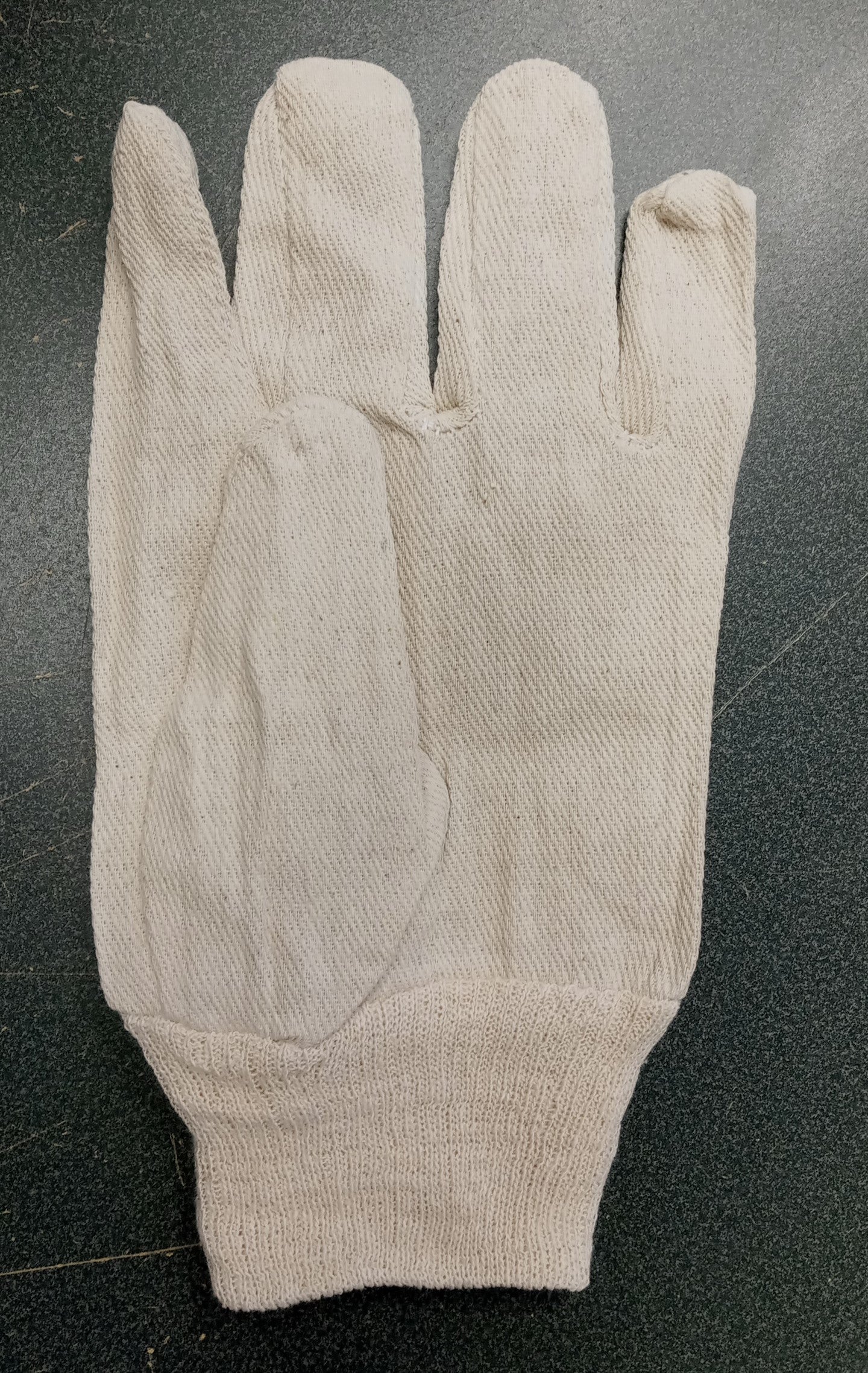 Canvas Gloves 60-1680 Knit Wrist Cotton 8 oz. Natural Men's L  Length 10" 1 Dozn