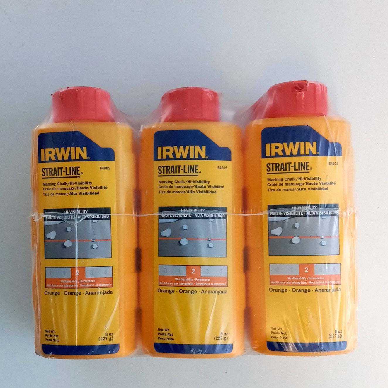 Irwin STRAIT-LINE 8 Oz. Orange Hi-Visibility Chalk Line Chalk 64905 6pack