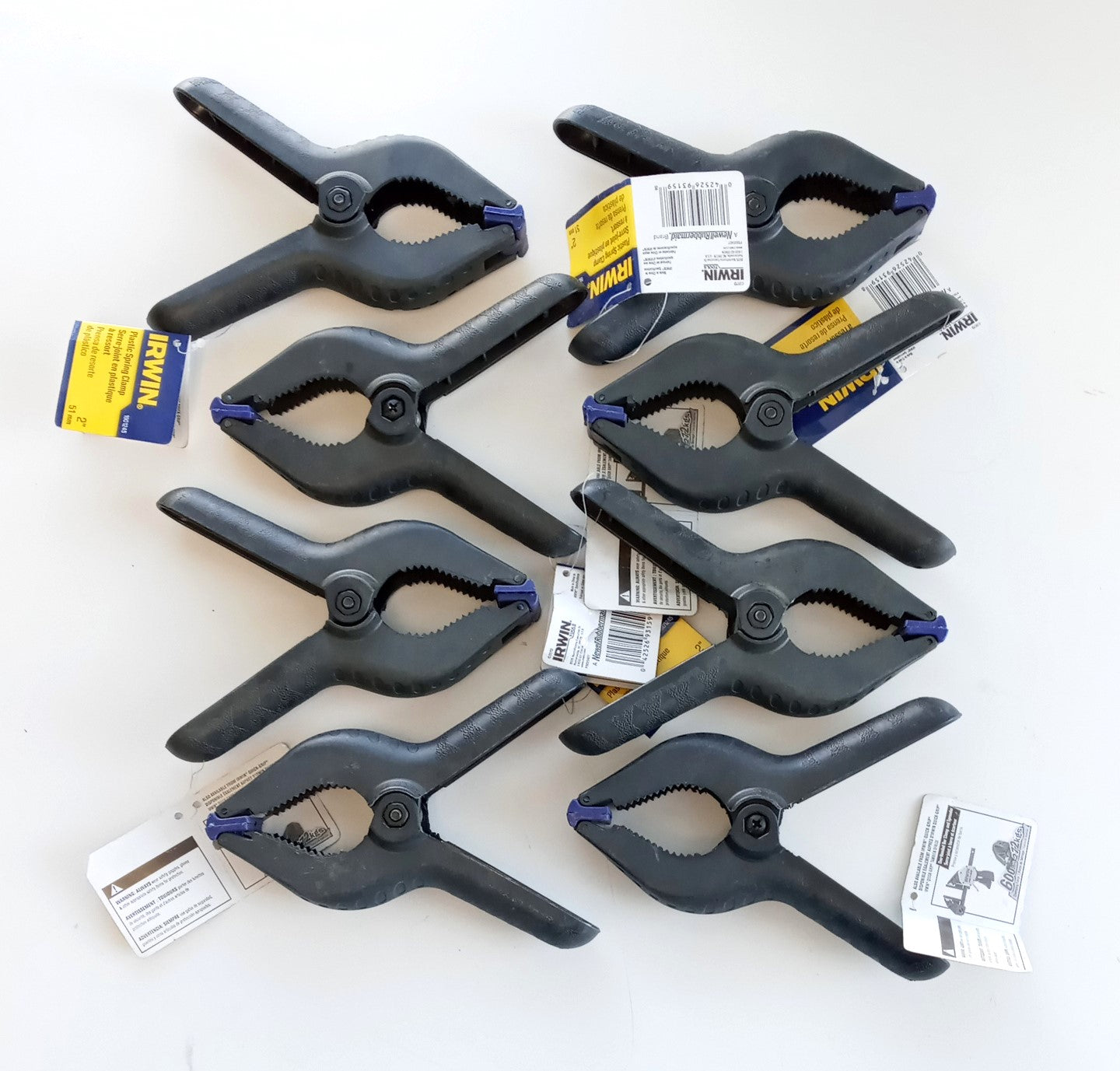 Irwin 1901245 Plastic Spring Clamp - 2" Jaw Size (6 1/2" Long) 8pcs.