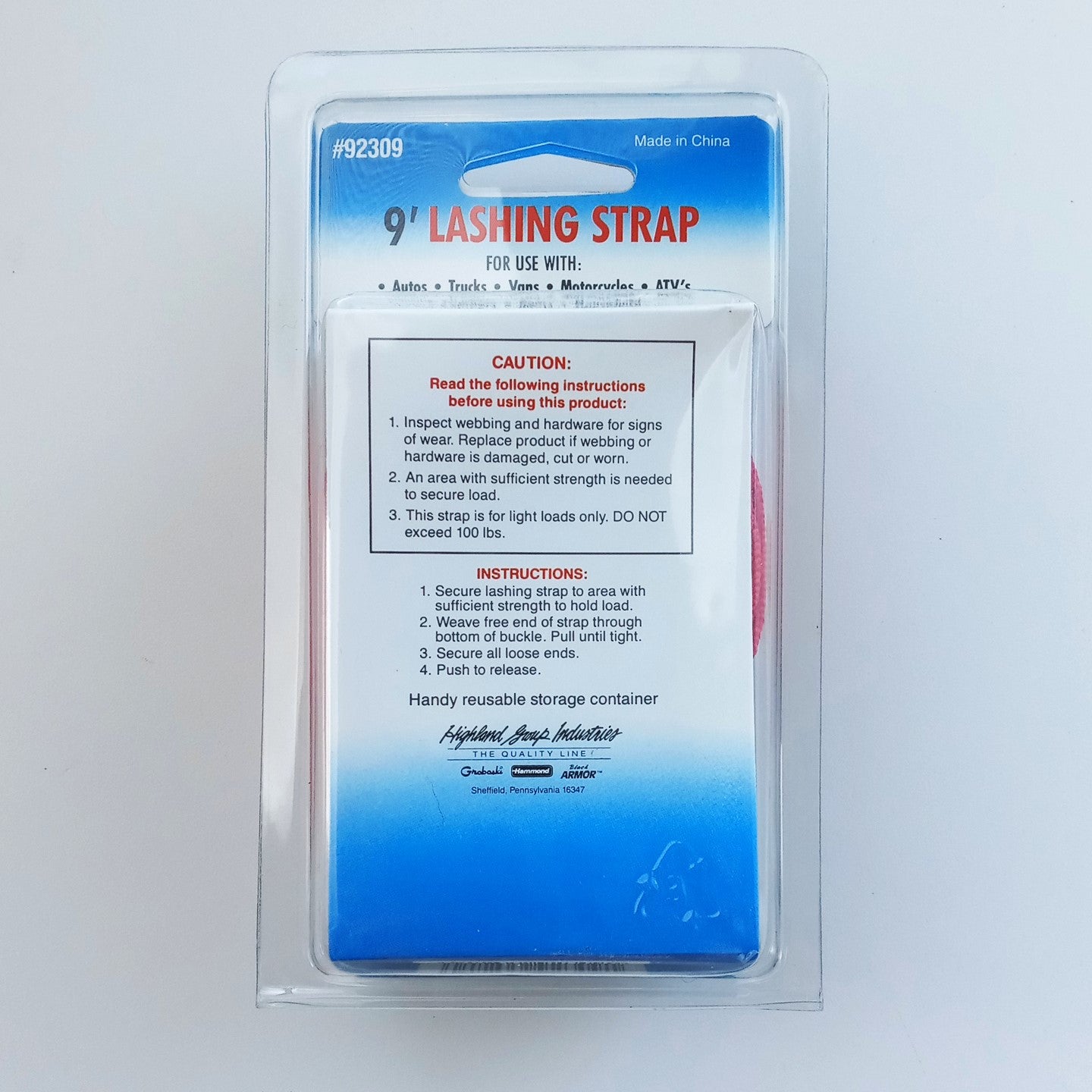 Highland 92309 Lashing Straps 9ft x 1in