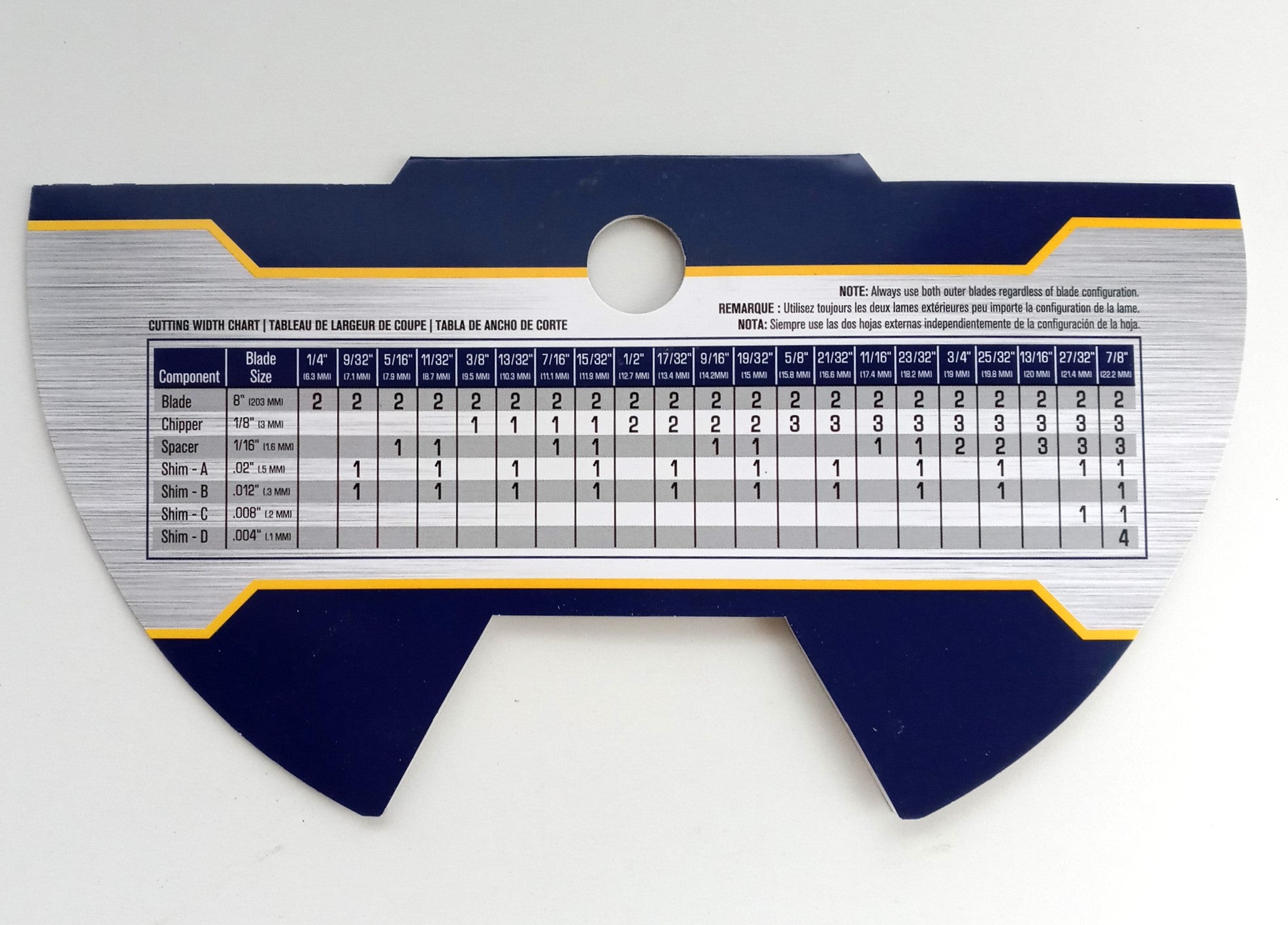 IRWIN 1811865 Marples 8" Stack Dado 12 Teeth Saw Blade Set Carbide Tip
