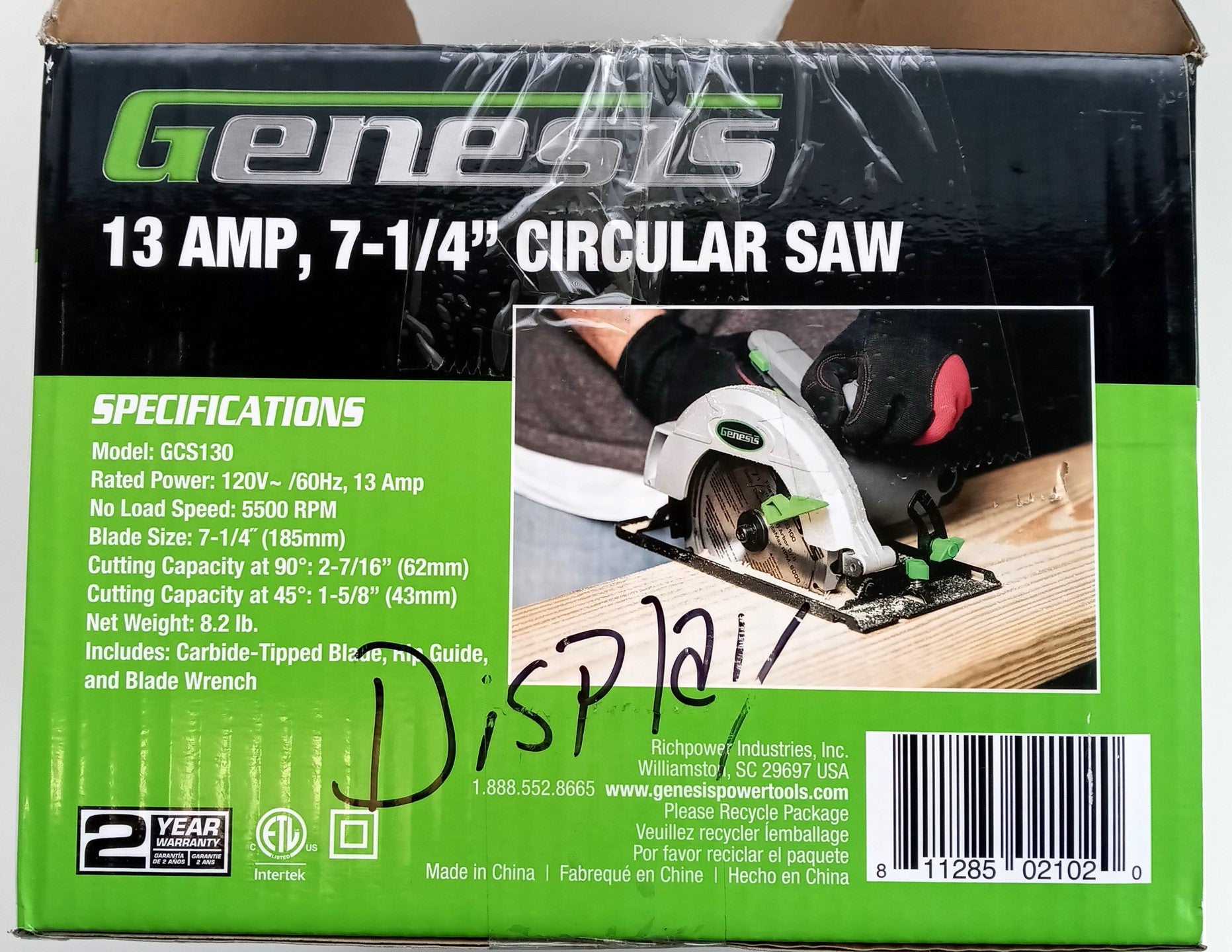 Genesis GCS130 13A, 7-1/4 In. Circular Saw with Rip Guide
