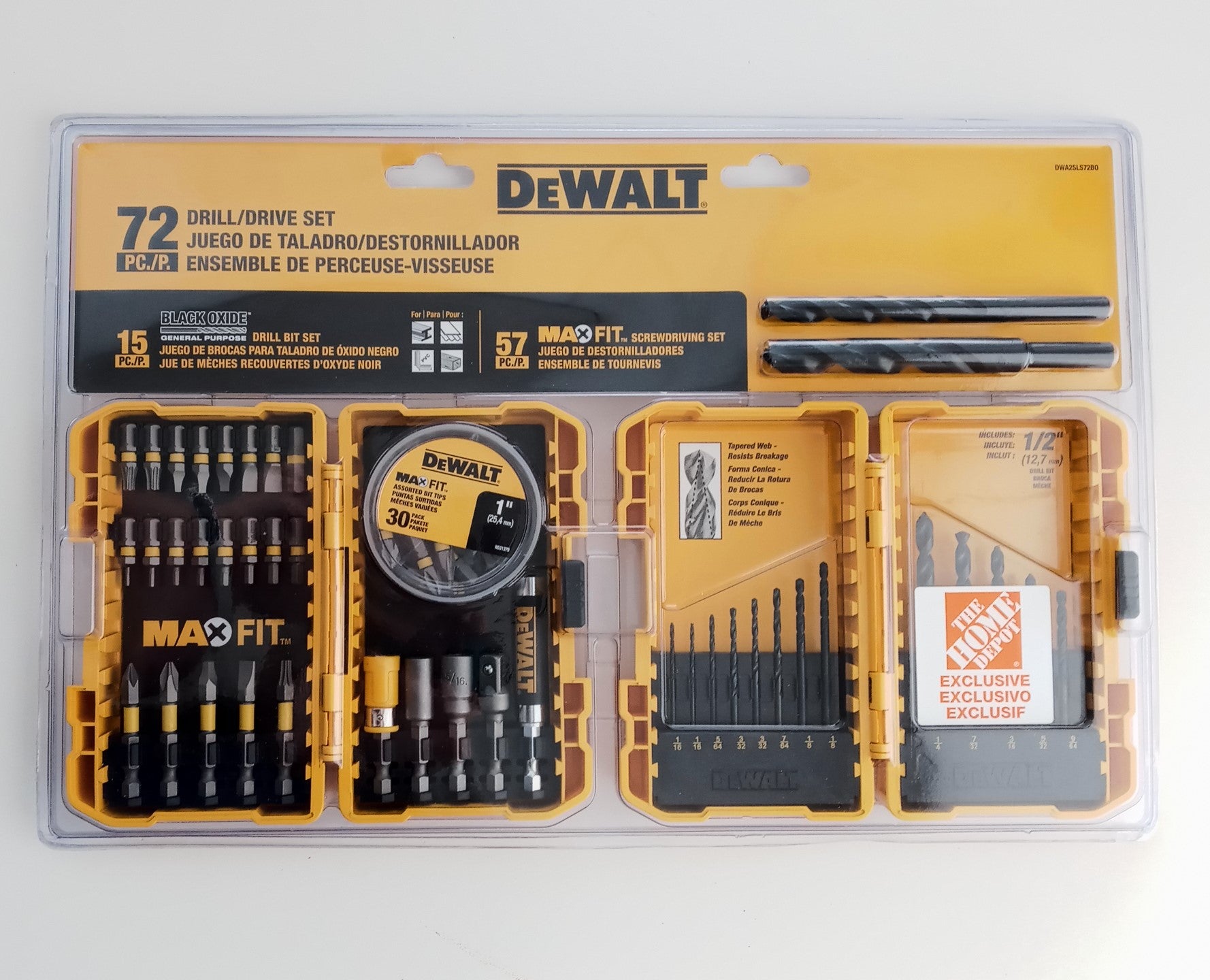DEWALT DWA2SLS72BO Maxfit Steel Driving Bit Set (72-Piece)