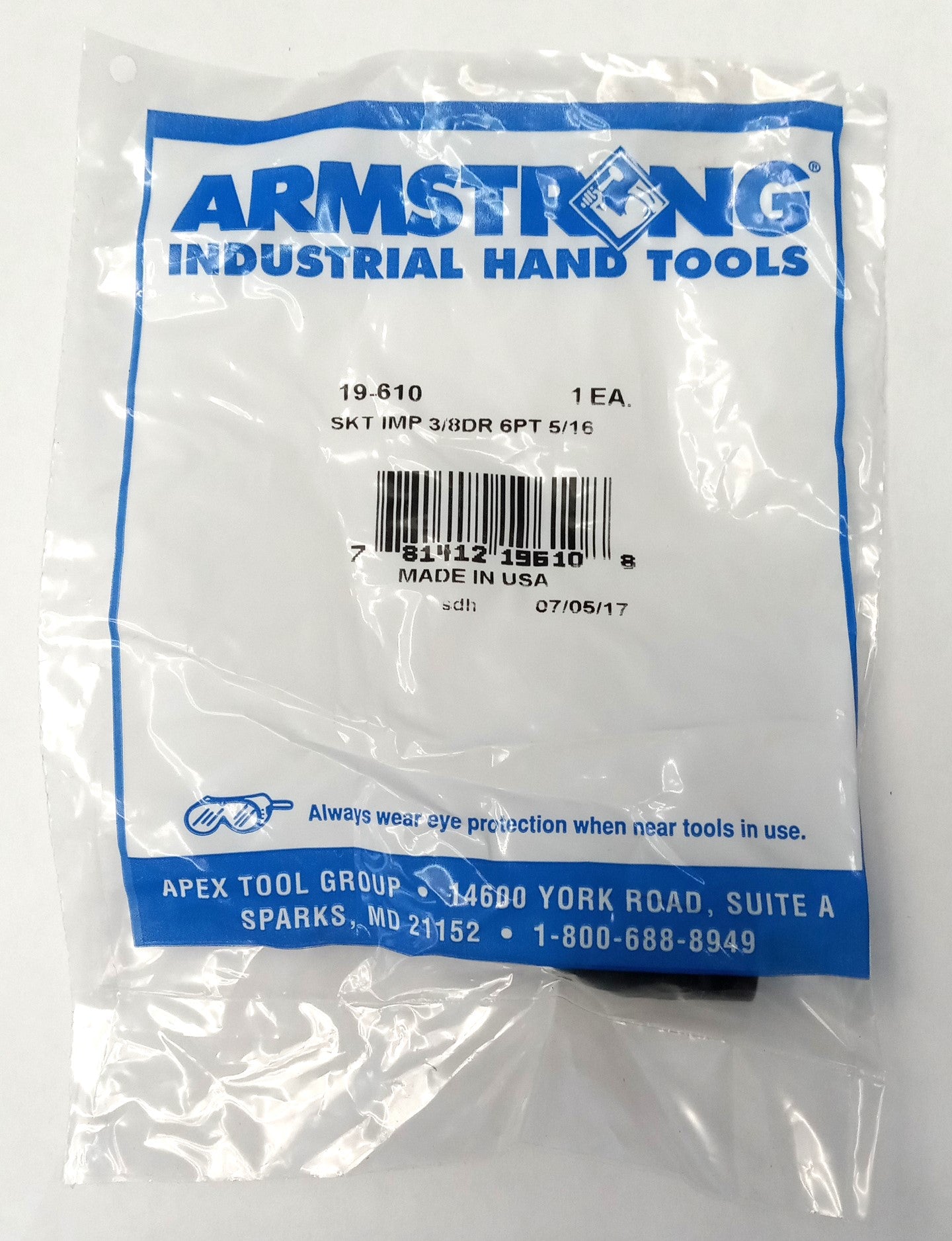 Armstrong 19-610 Impact Socket  5/16", 3/8" Drive, 6 Point USA