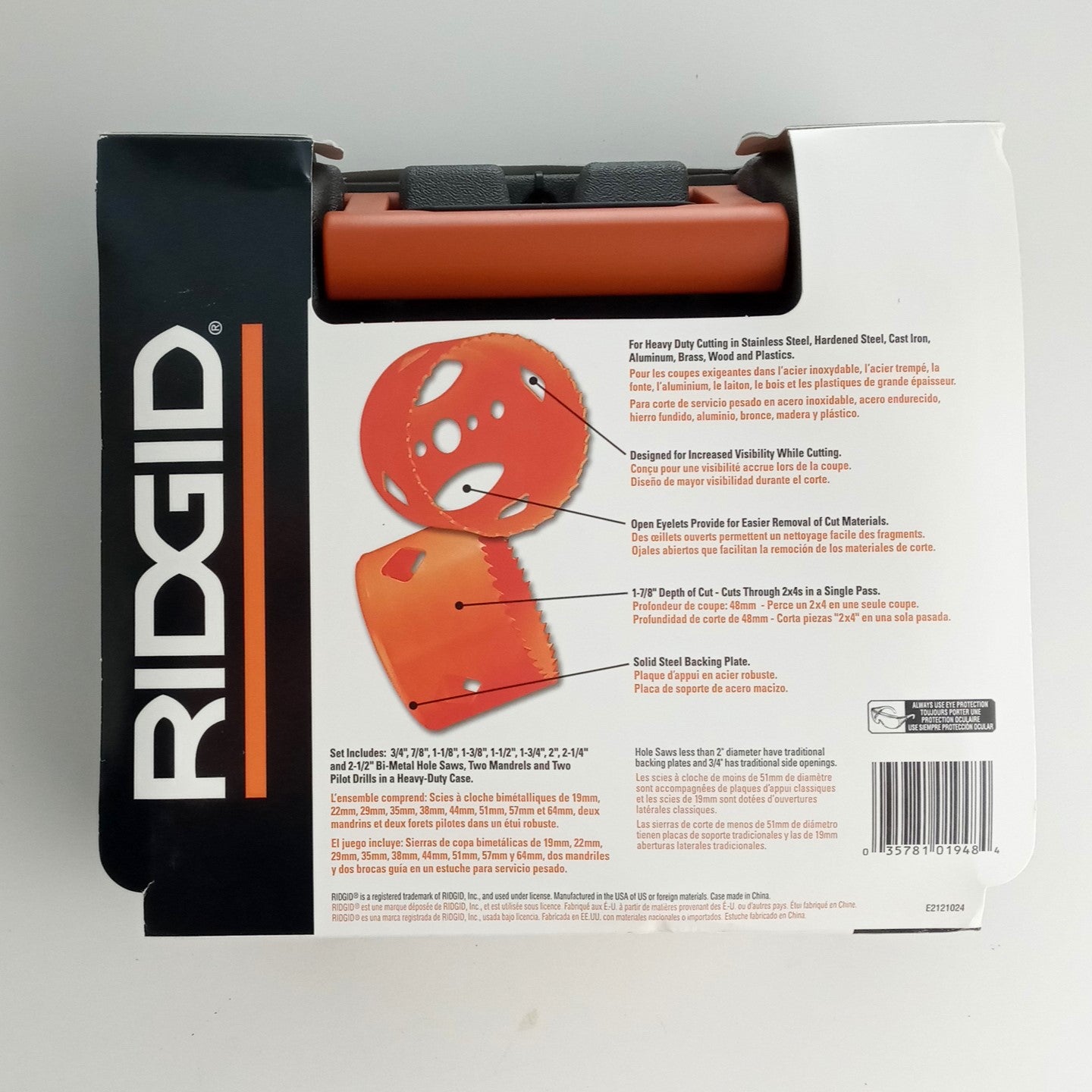 Ridgid 7040 13pc Bi-Metal Hole Saw Set Cobalt Industrial Steel (cracked case)