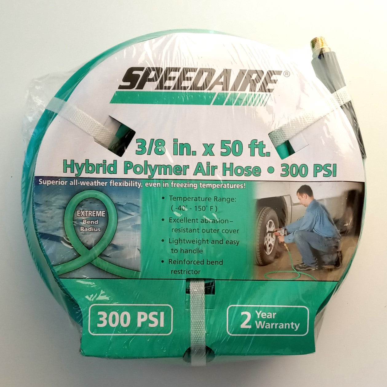 Speedaire Flexzilla HFZ3850GR2-SP 3/8" x 50' Air Hose 300PSI 1/4" MNPT Ends