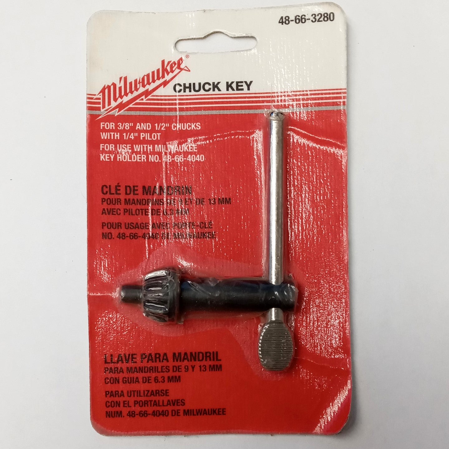 Milwaukee 48-66-3280 Chuck Key for 3/8" and 1/2" Chucks with 1/4" Pilot