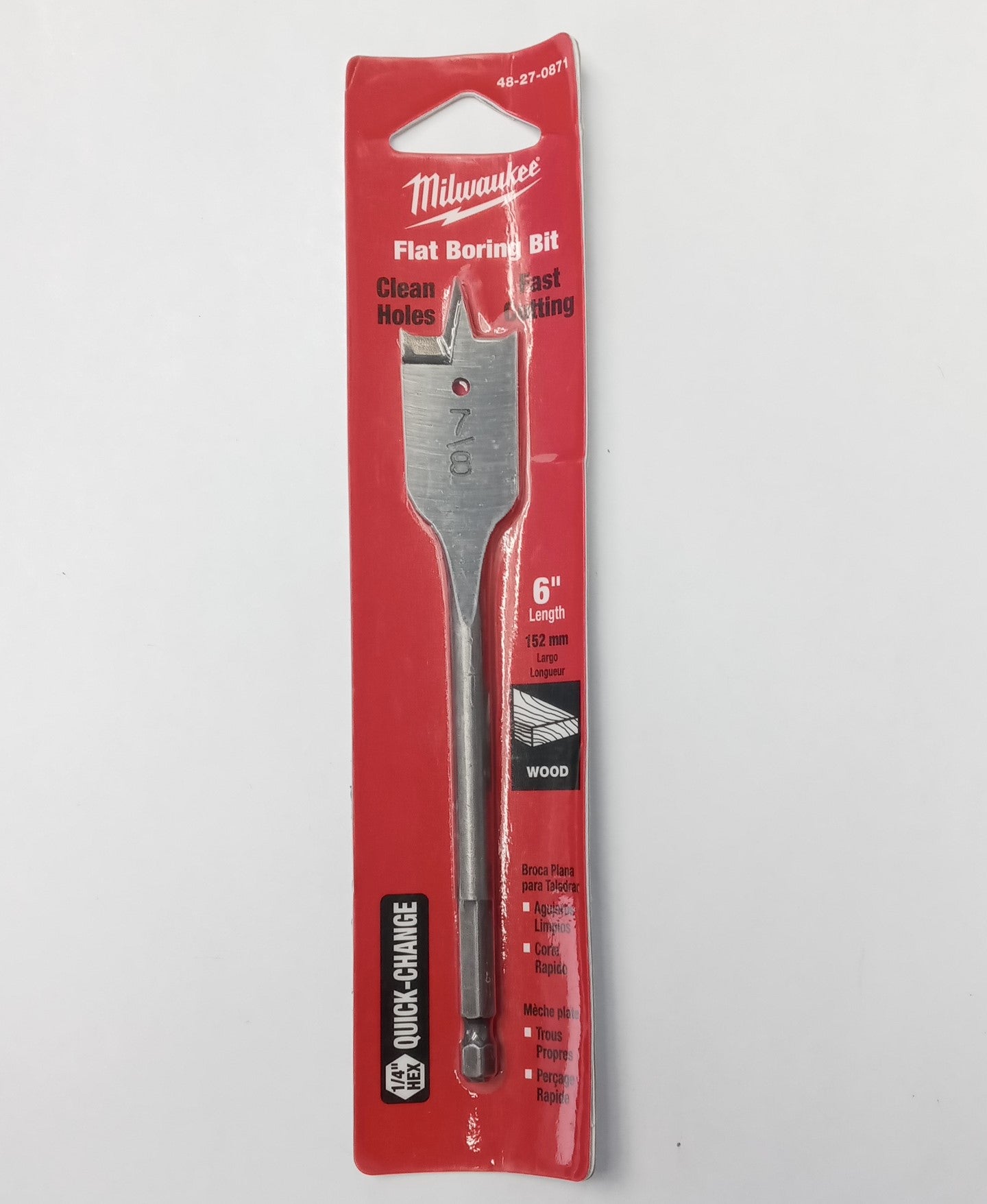 Milwaukee 48-27-0871 Flat Boring Bit 7/8" x 6"