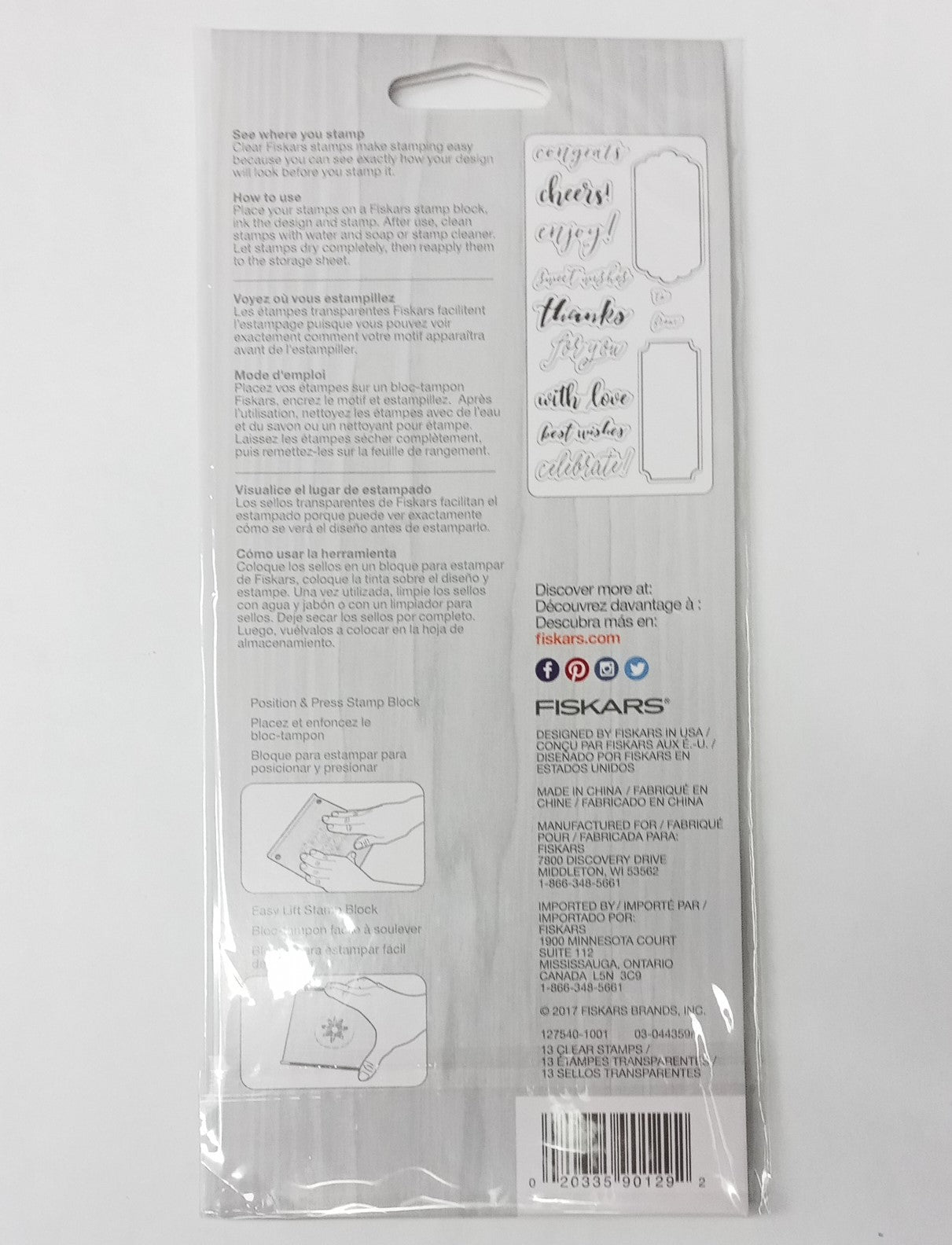 Fiskars 127540-1001 Clear Stamps Lia Griffith, Celebration Tag Set